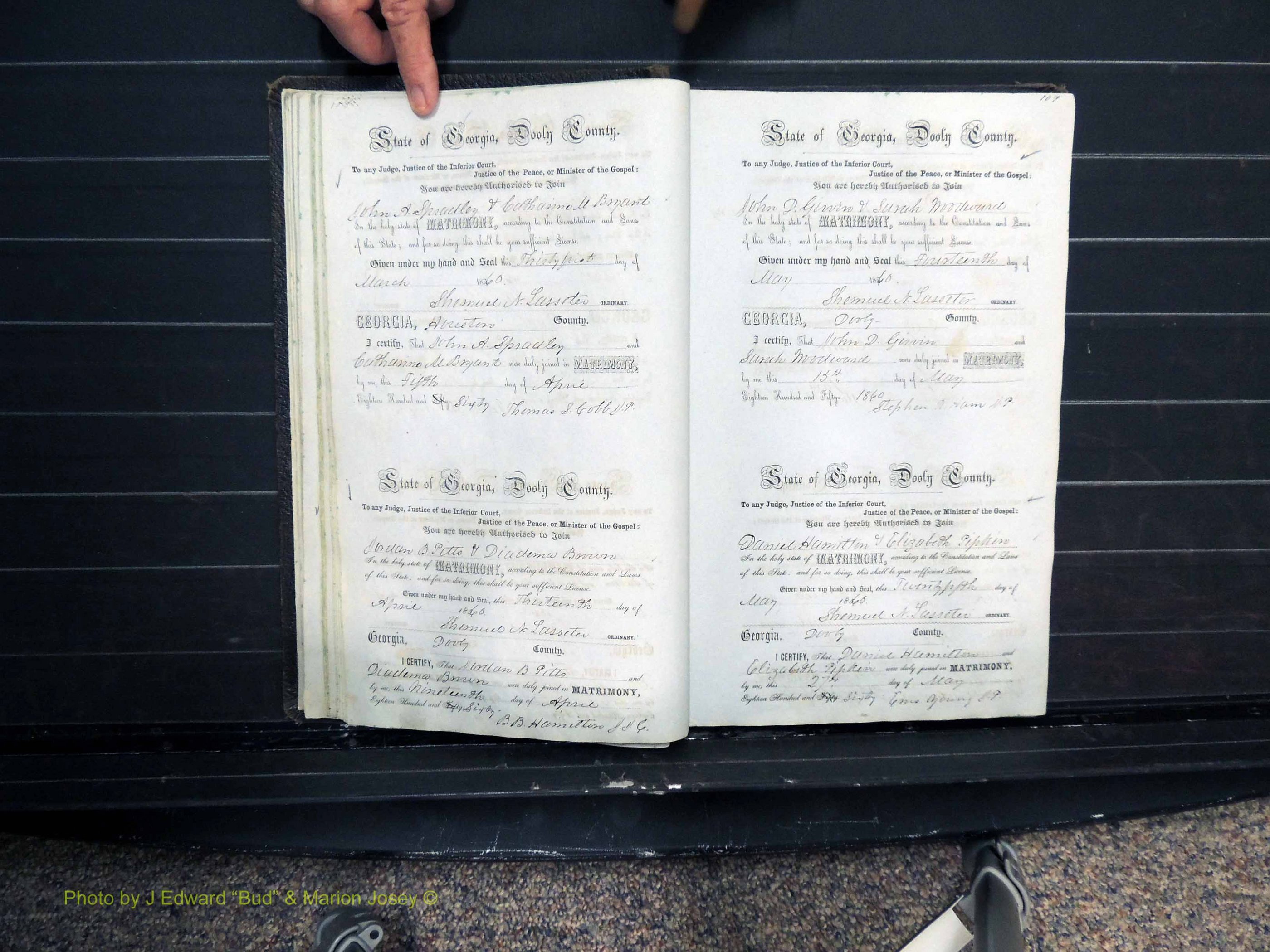 Dooly Co, GA, Marriages, Book B, 1852-1877 Pg 108-109.JPG