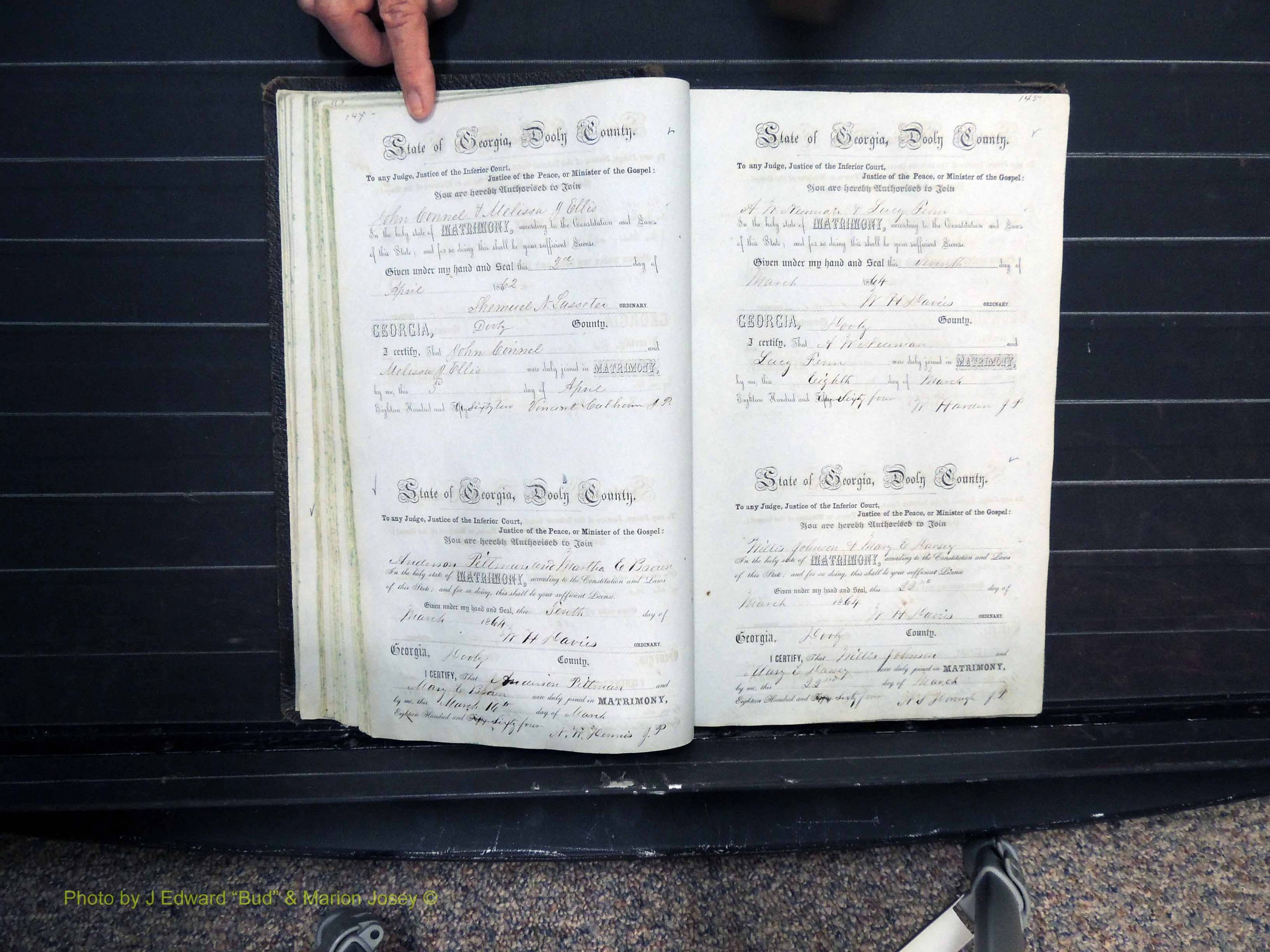 Dooly Co, GA, Marriages, Book B, 1852-1877 Pg 144-145.JPG