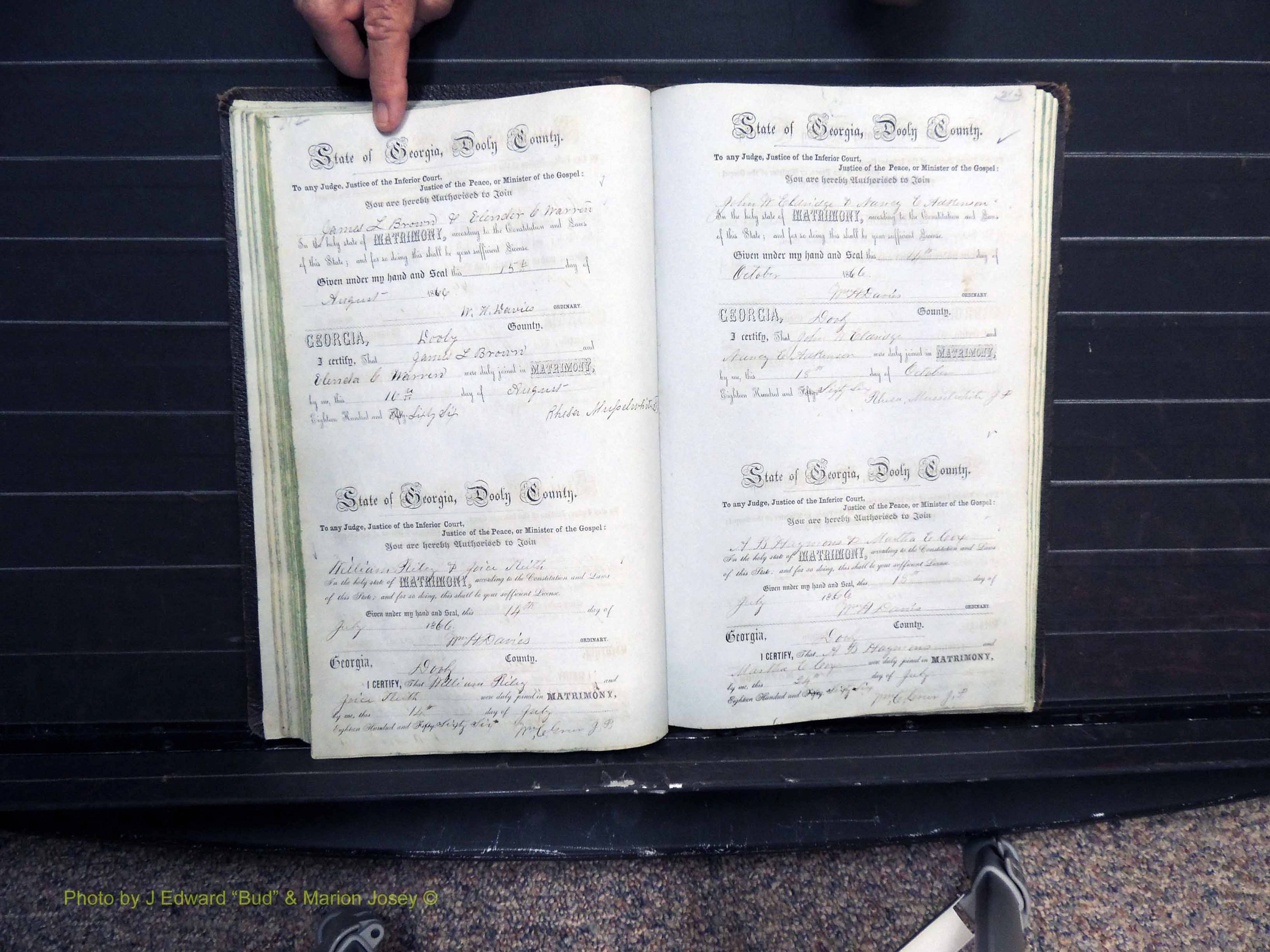 Dooly Co, GA, Marriages, Book B, 1852-1877 Pg 212-213.JPG