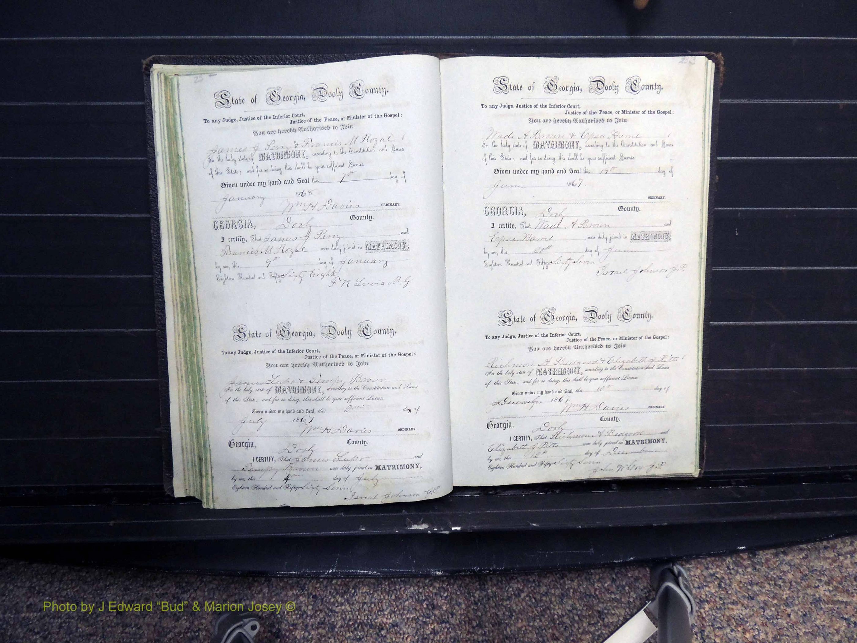 Dooly Co, GA, Marriages, Book B, 1852-1877 Pg 252-253.JPG