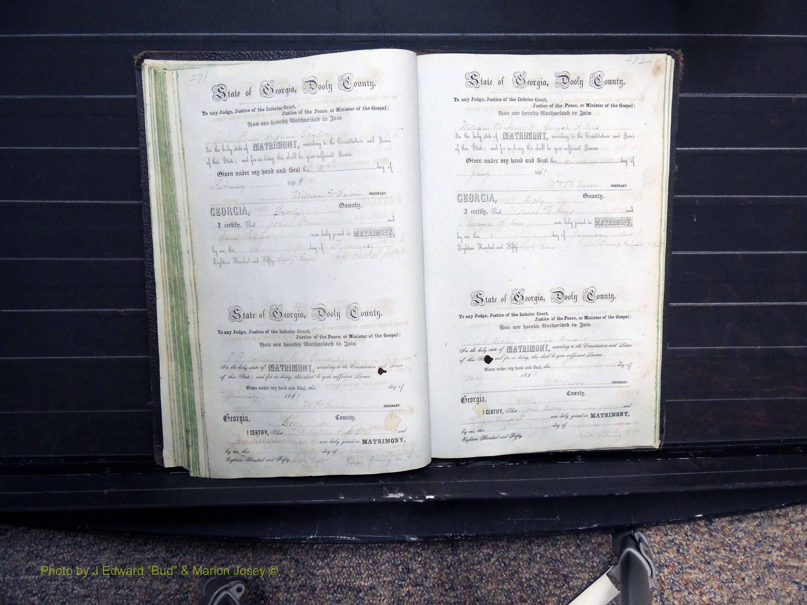 Dooly Co, GA, Marriages, Book B, 1852-1877 Pg 271-272.JPG
