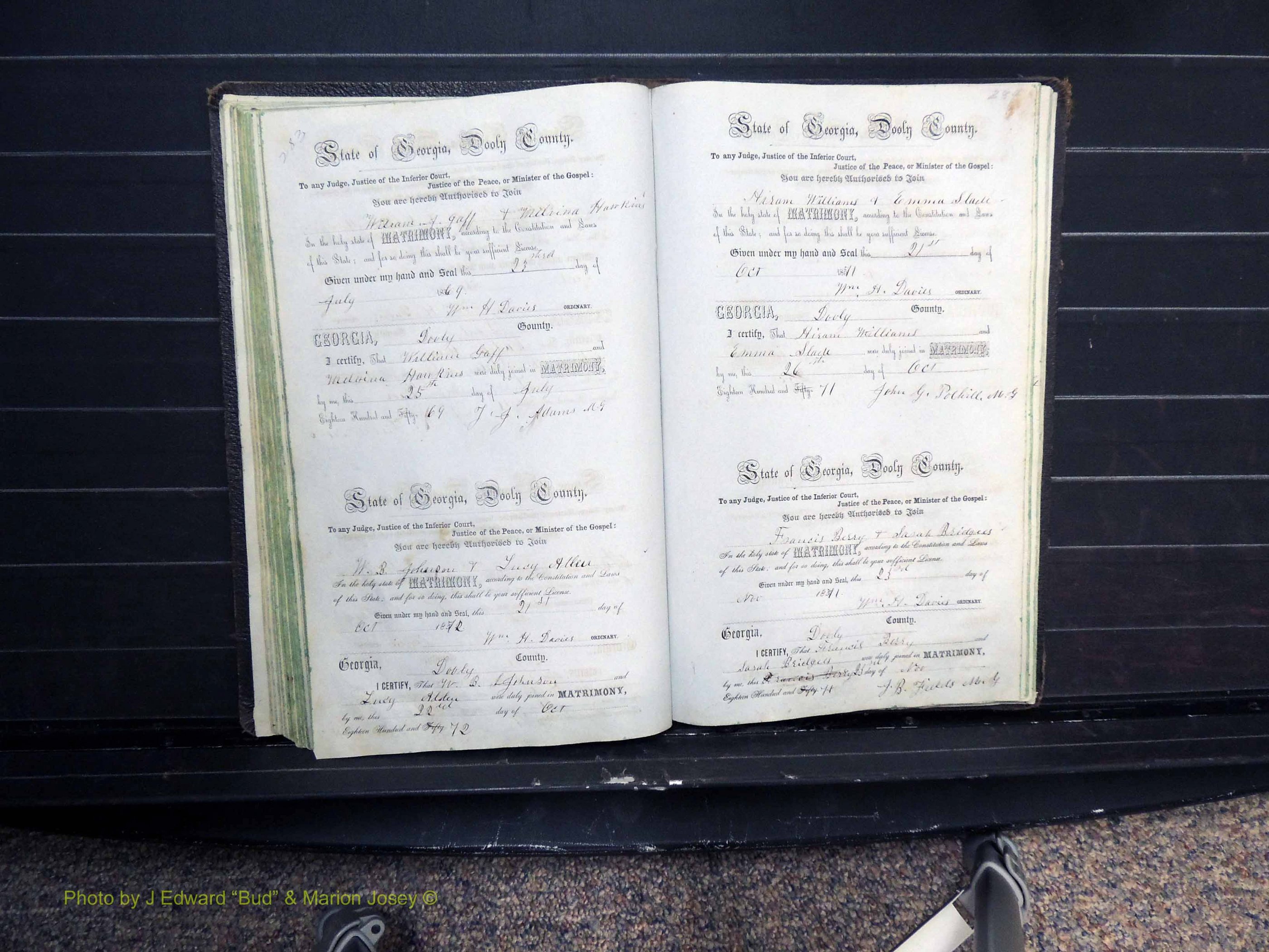 Dooly Co, GA, Marriages, Book B, 1852-1877 Pg 283-284.JPG