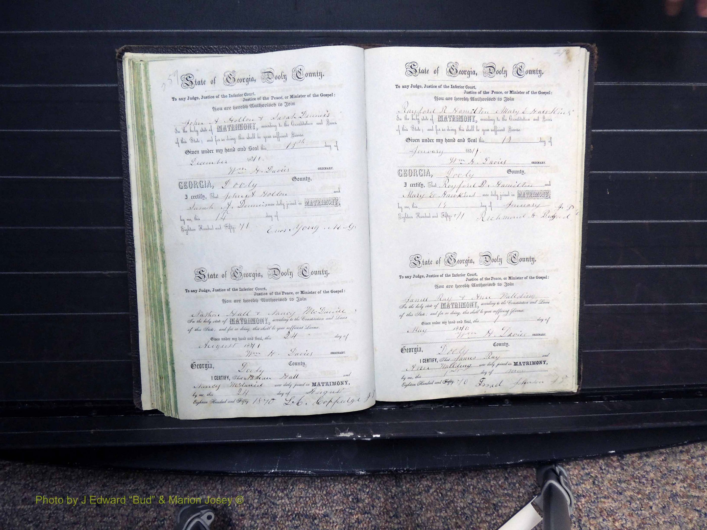 Dooly Co, GA, Marriages, Book B, 1852-1877 Pg 287-288.JPG