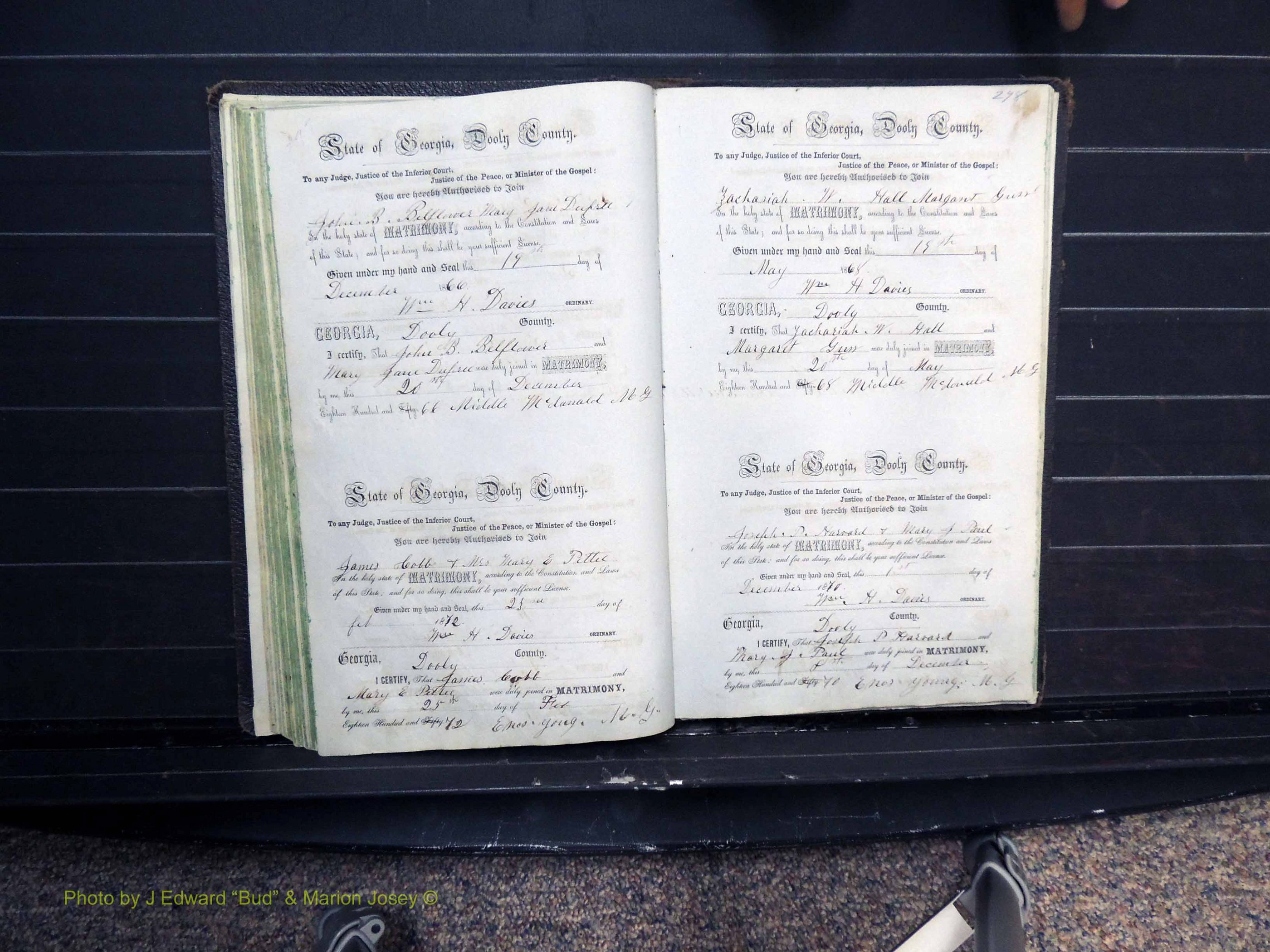 Dooly Co, GA, Marriages, Book B, 1852-1877 Pg 297-298.JPG