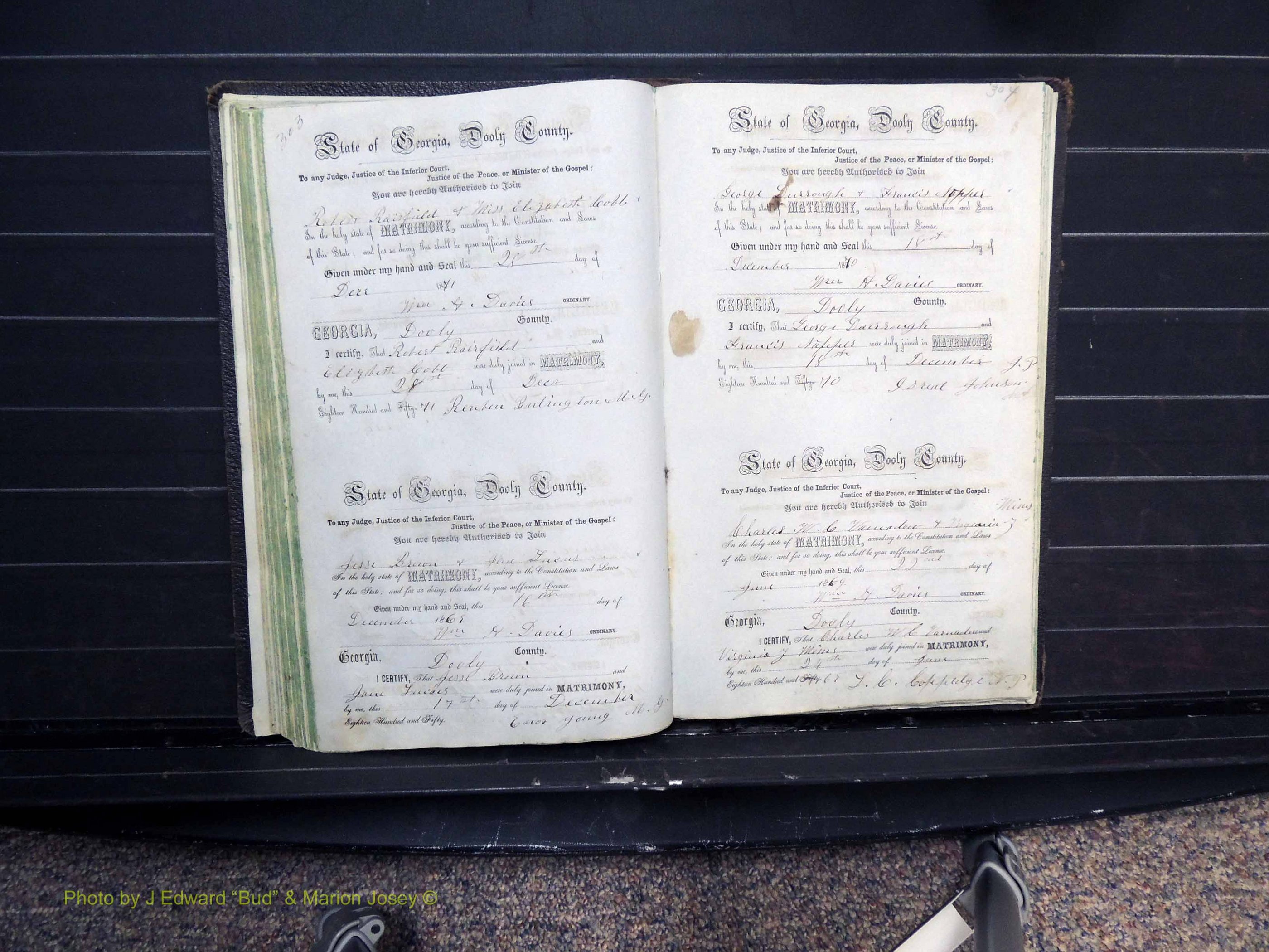 Dooly Co, GA, Marriages, Book B, 1852-1877 Pg 303-304.JPG