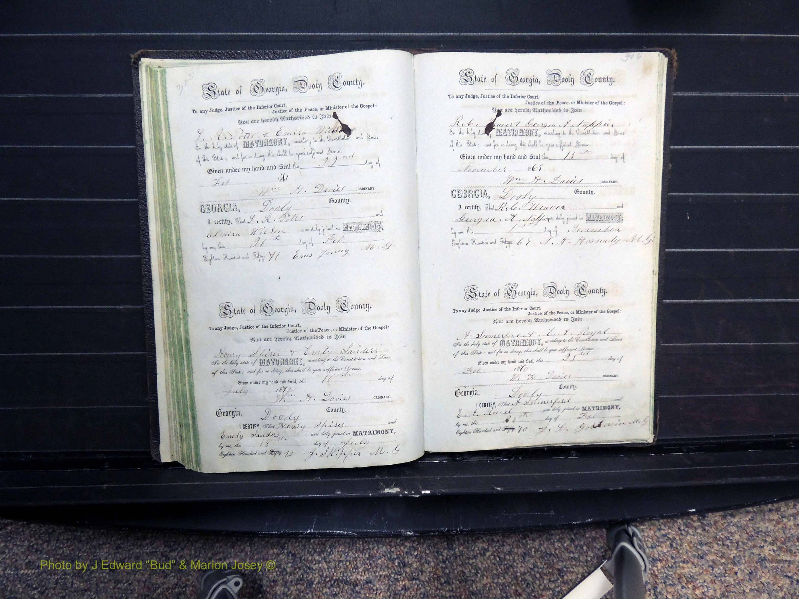 Dooly Co, GA, Marriages, Book B, 1852-1877 Pg 305-306.JPG