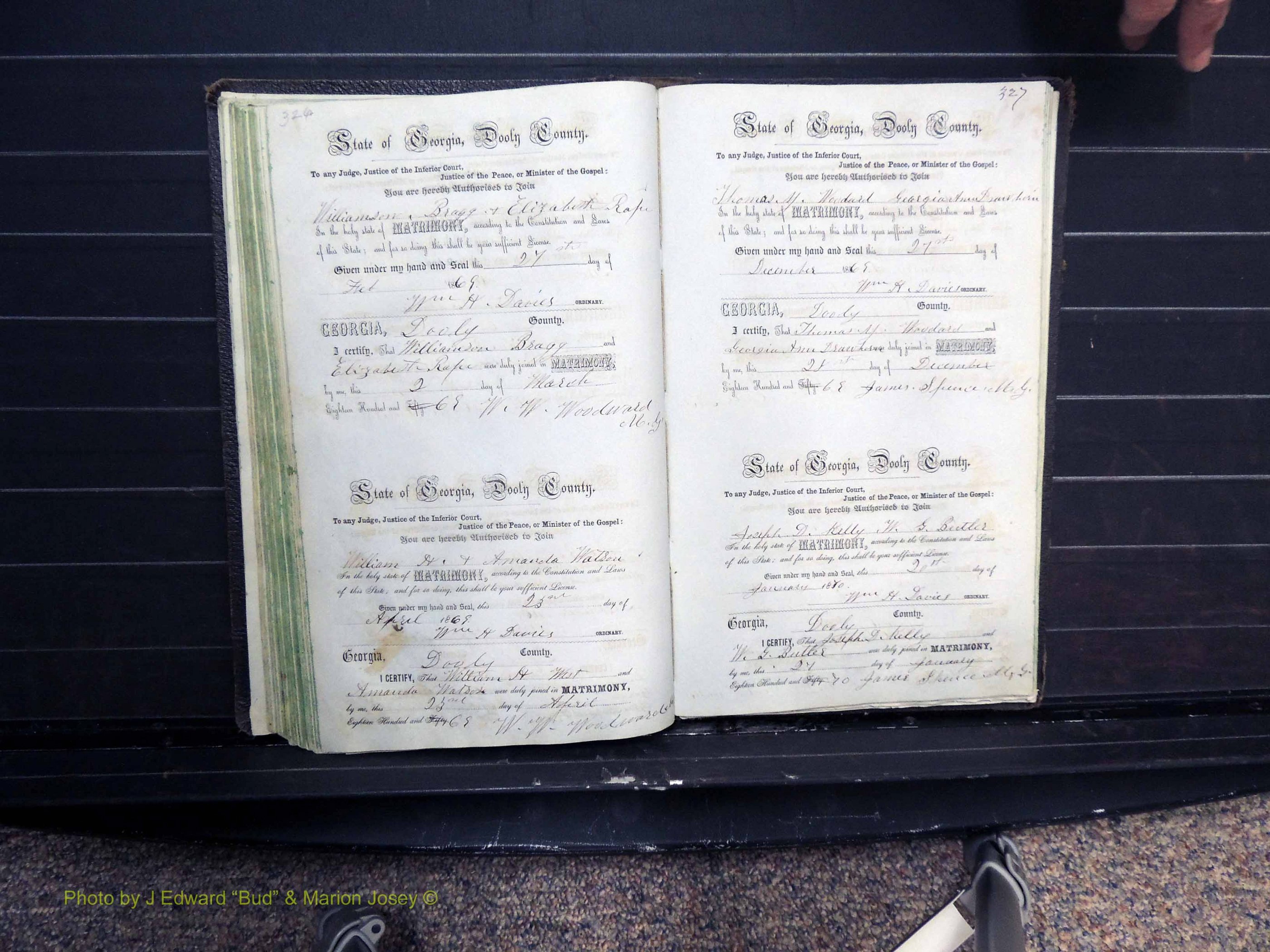 Dooly Co, GA, Marriages, Book B, 1852-1877 Pg 326-327.JPG