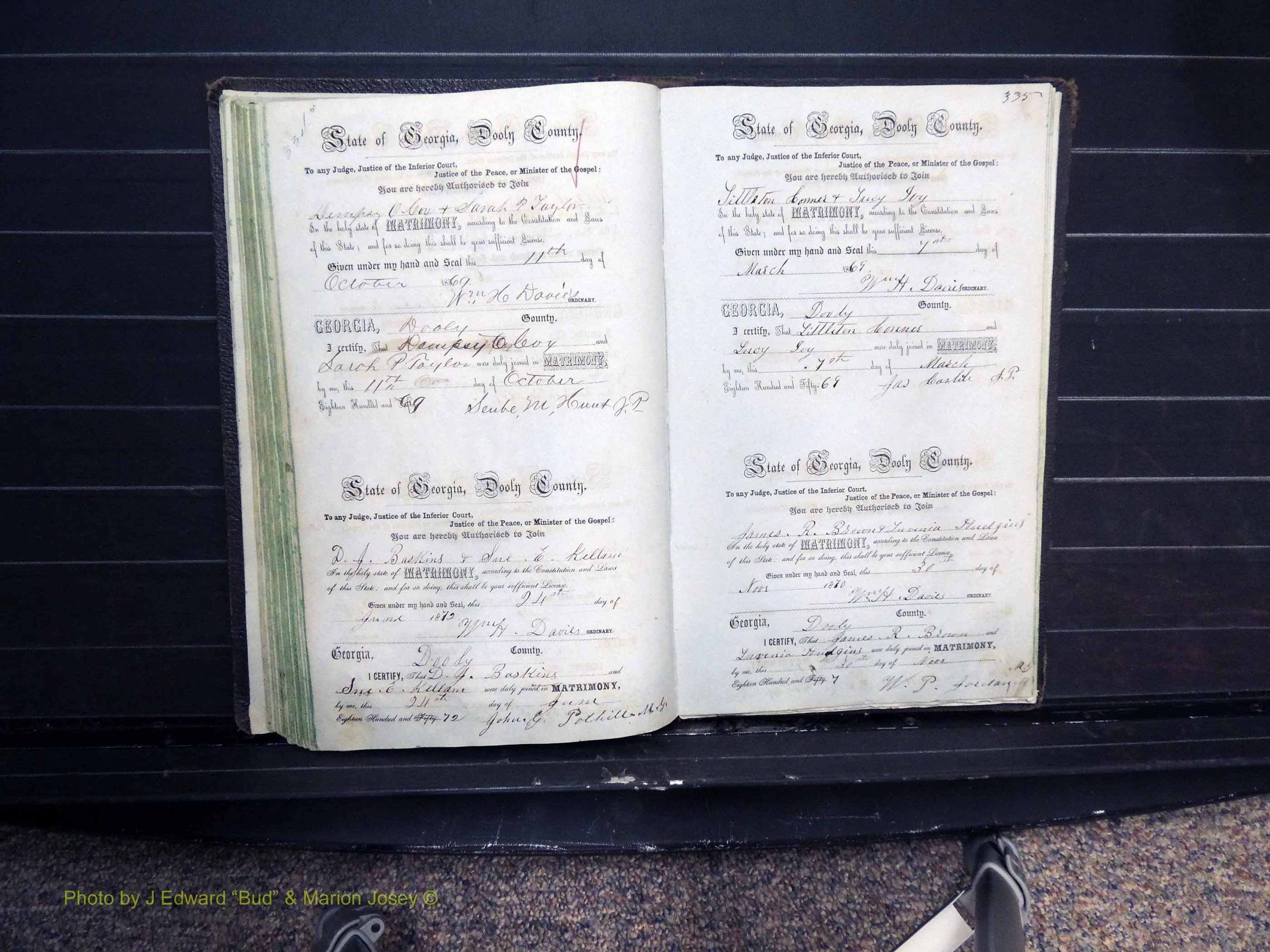 Dooly Co, GA, Marriages, Book B, 1852-1877 Pg 334-335.JPG
