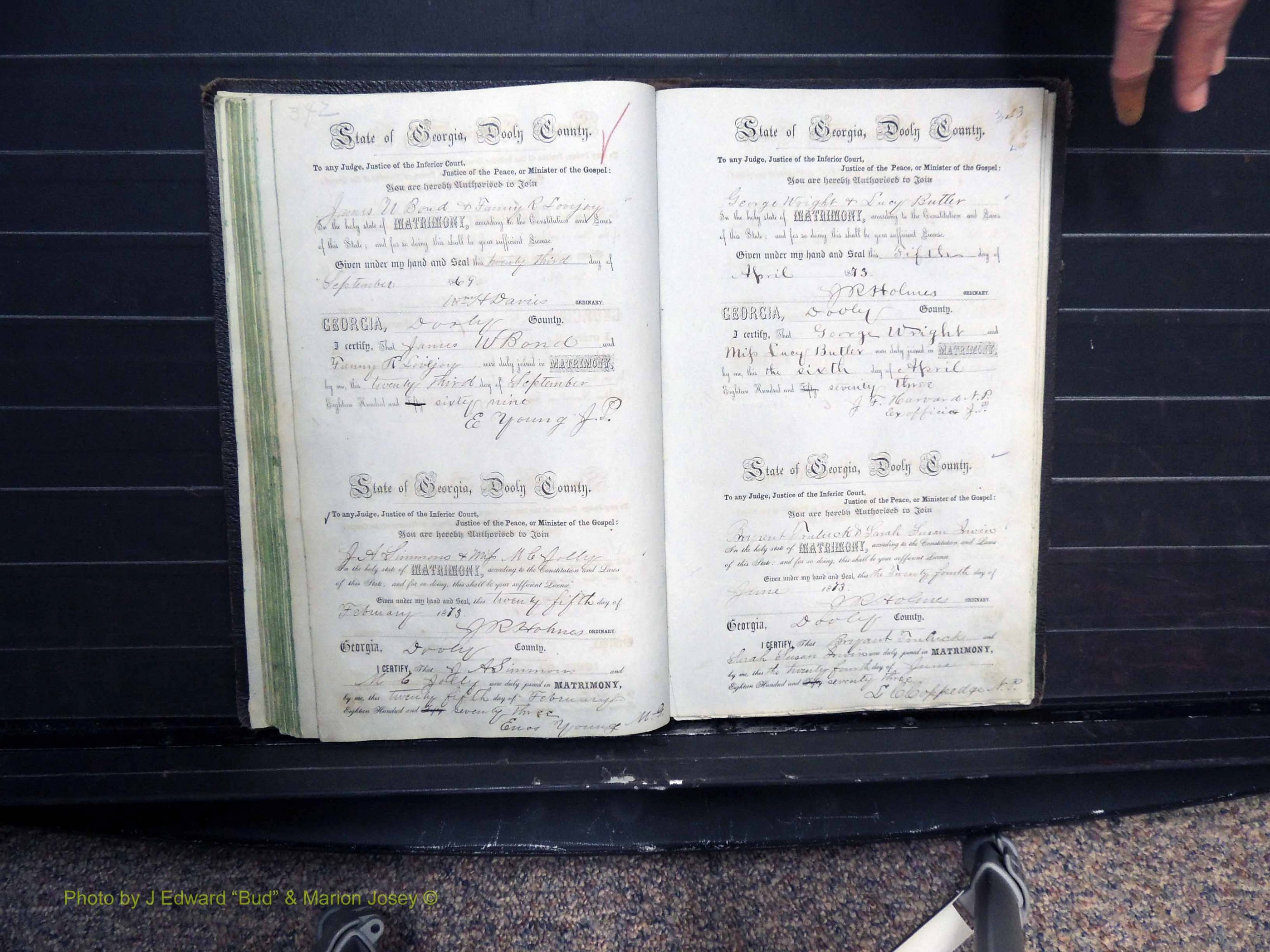 Dooly Co, GA, Marriages, Book B, 1852-1877 Pg 342-343.JPG