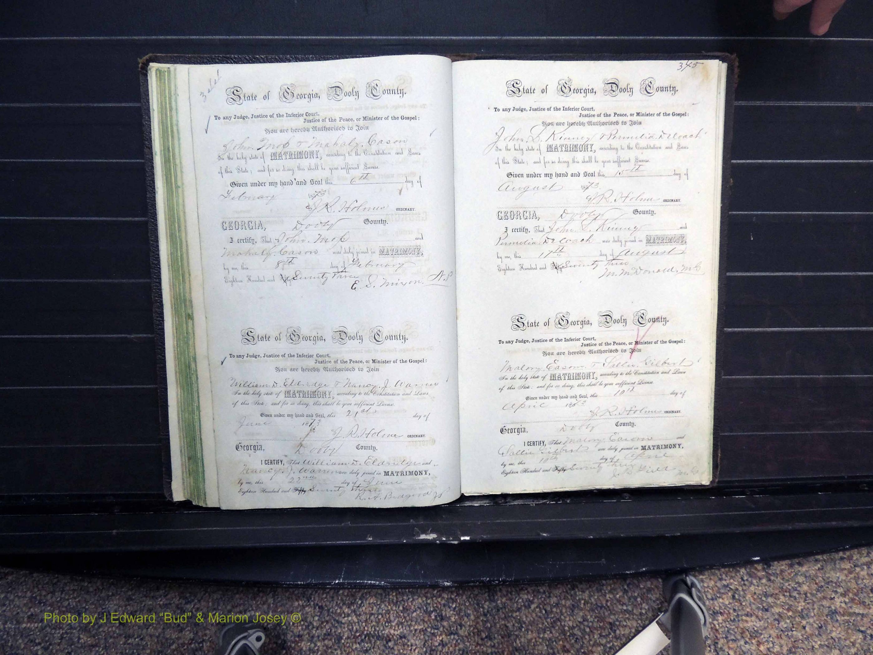 Dooly Co, GA, Marriages, Book B, 1852-1877 Pg 344-345.JPG