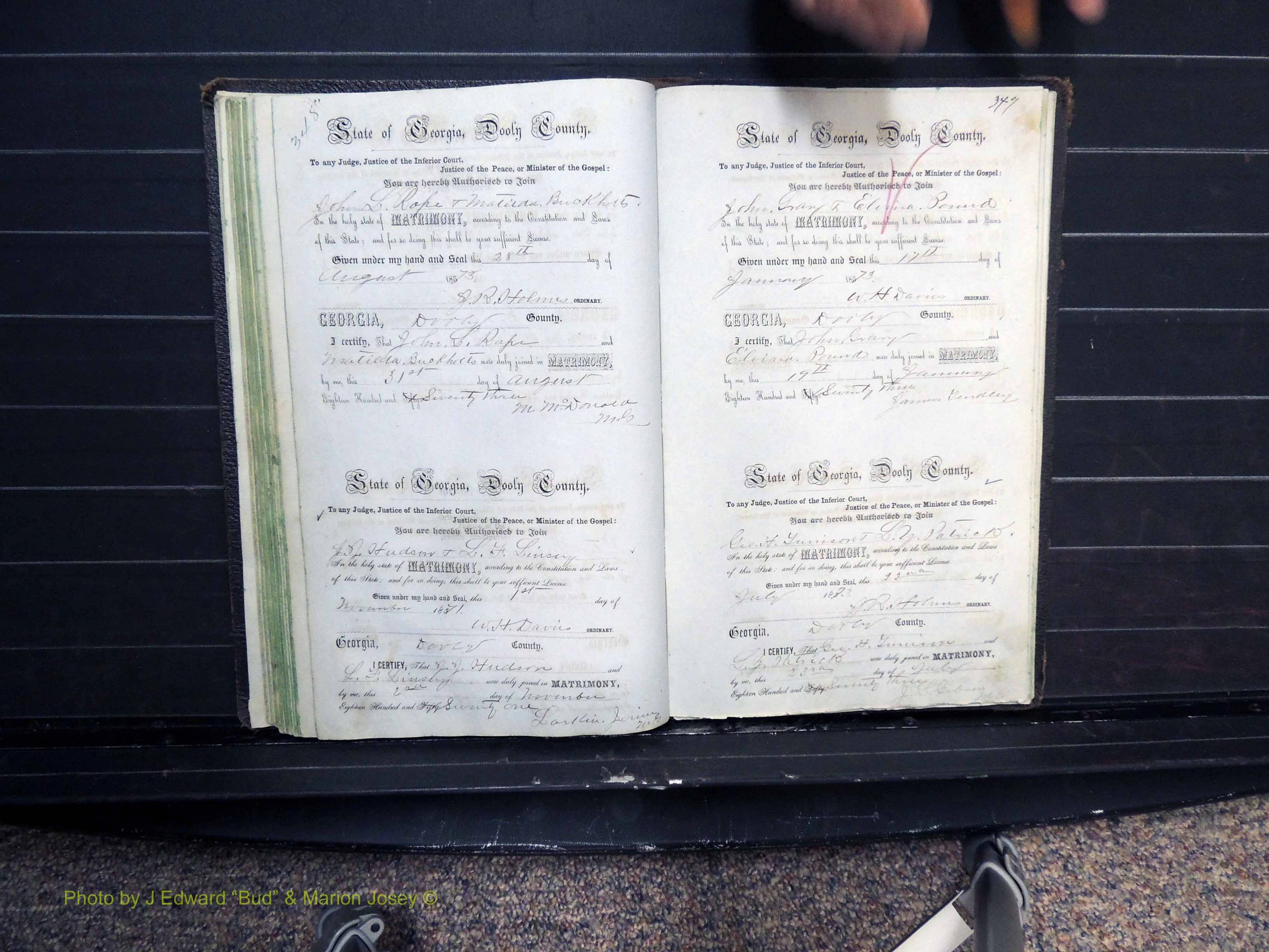Dooly Co, GA, Marriages, Book B, 1852-1877 Pg 348-349.JPG