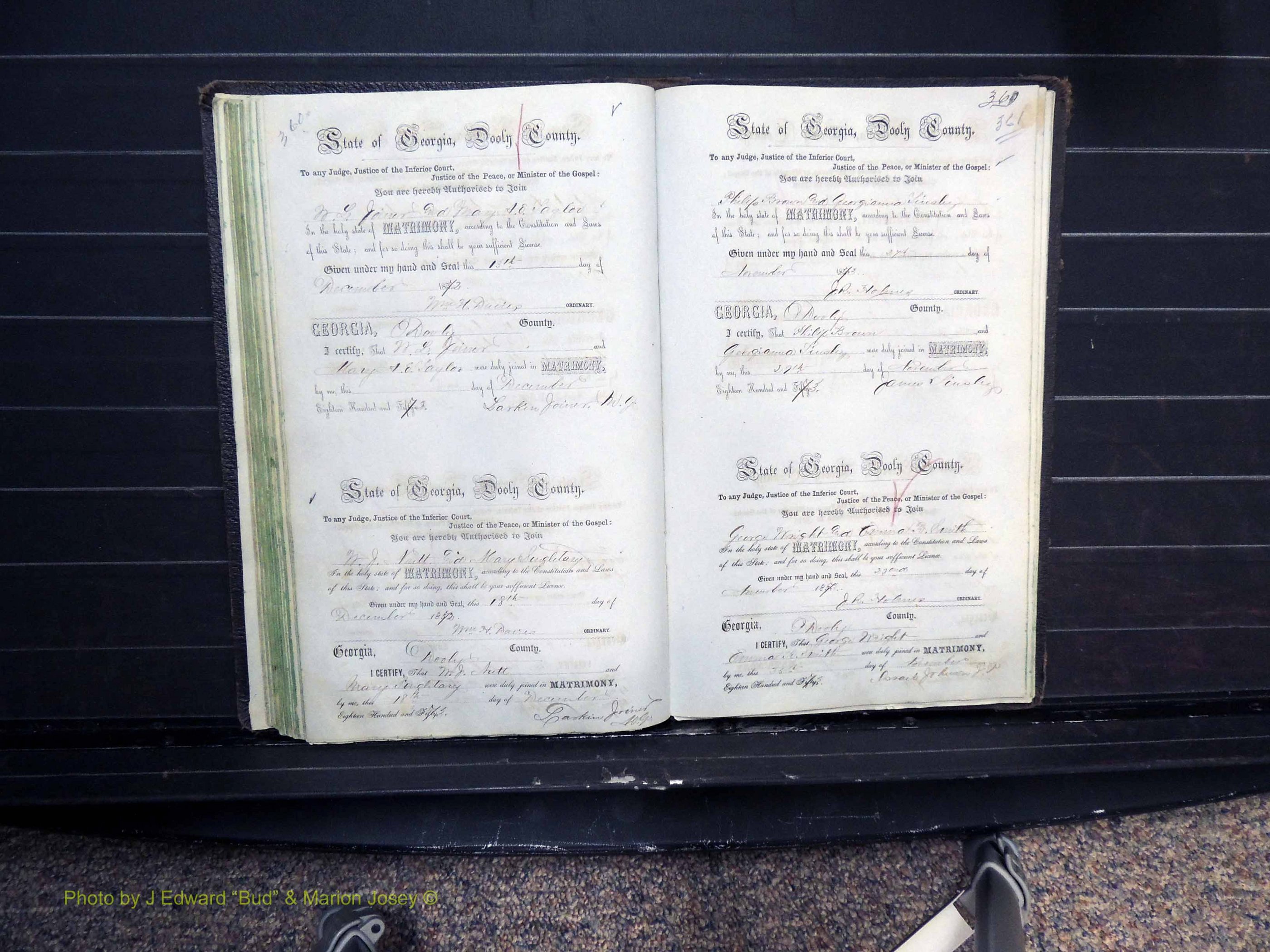 Dooly Co, GA, Marriages, Book B, 1852-1877 Pg 360-361.JPG