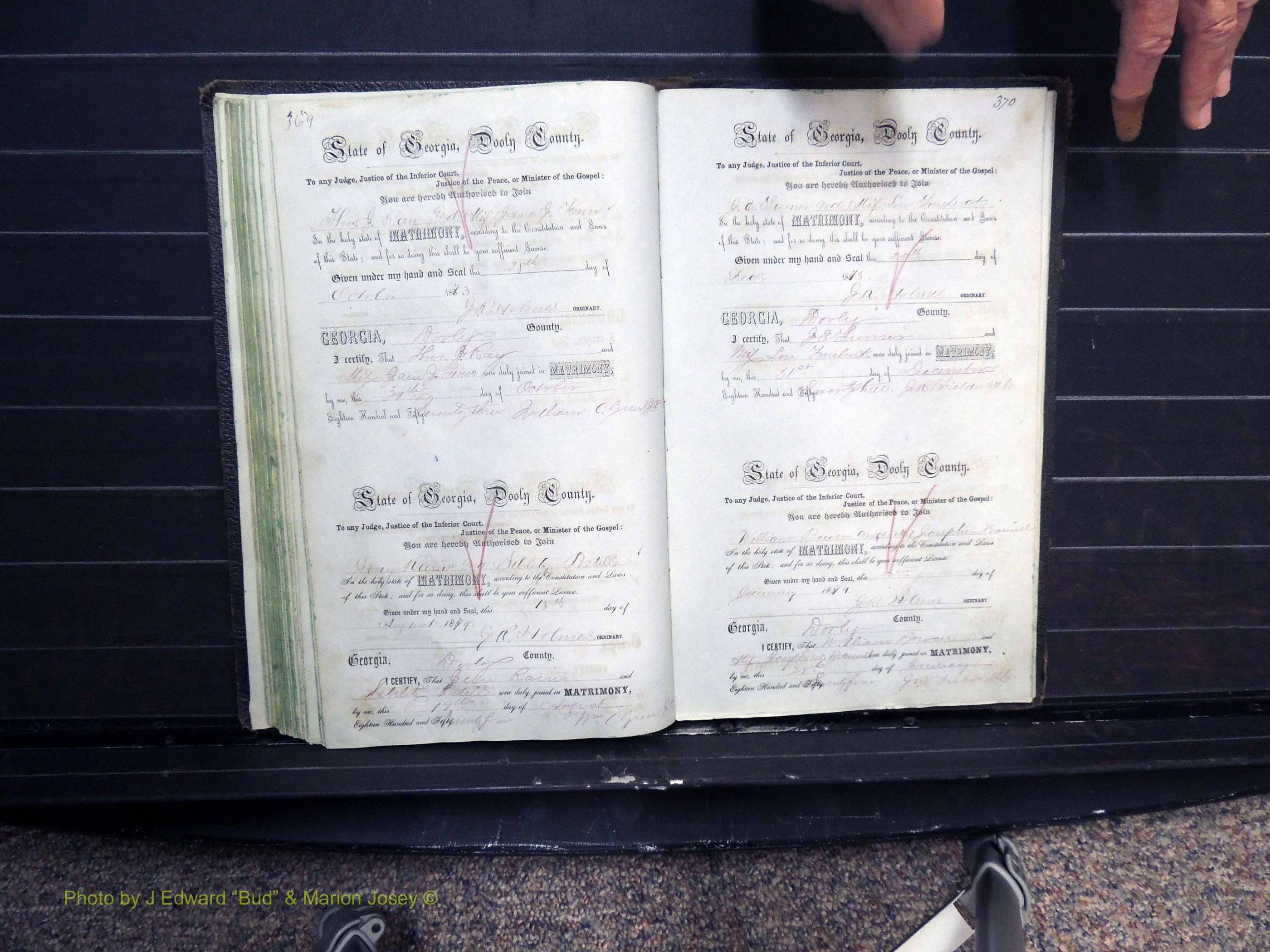 Dooly Co, GA, Marriages, Book B, 1852-1877 Pg 369-370.JPG