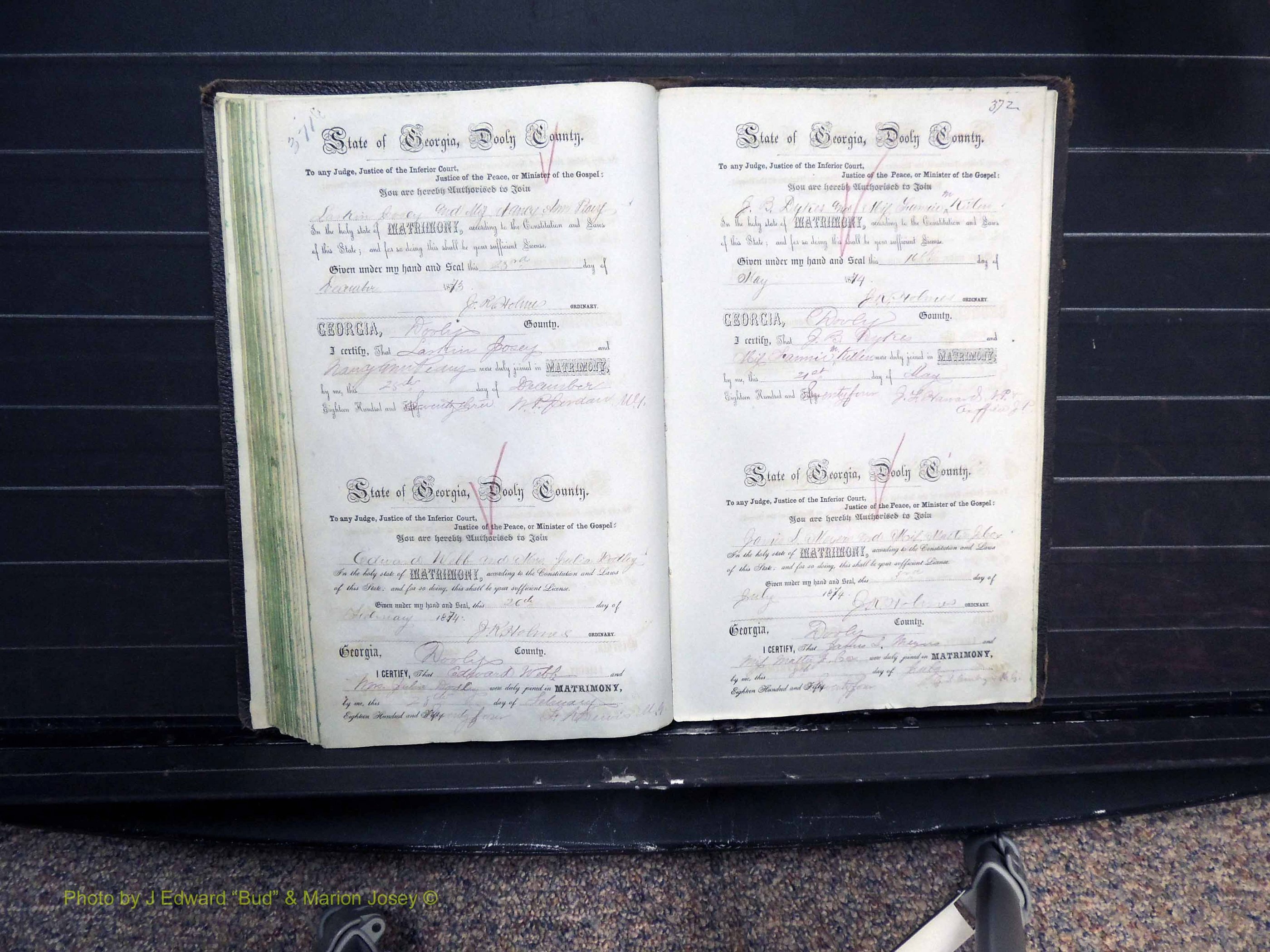 Dooly Co, GA, Marriages, Book B, 1852-1877 Pg 371-372.JPG