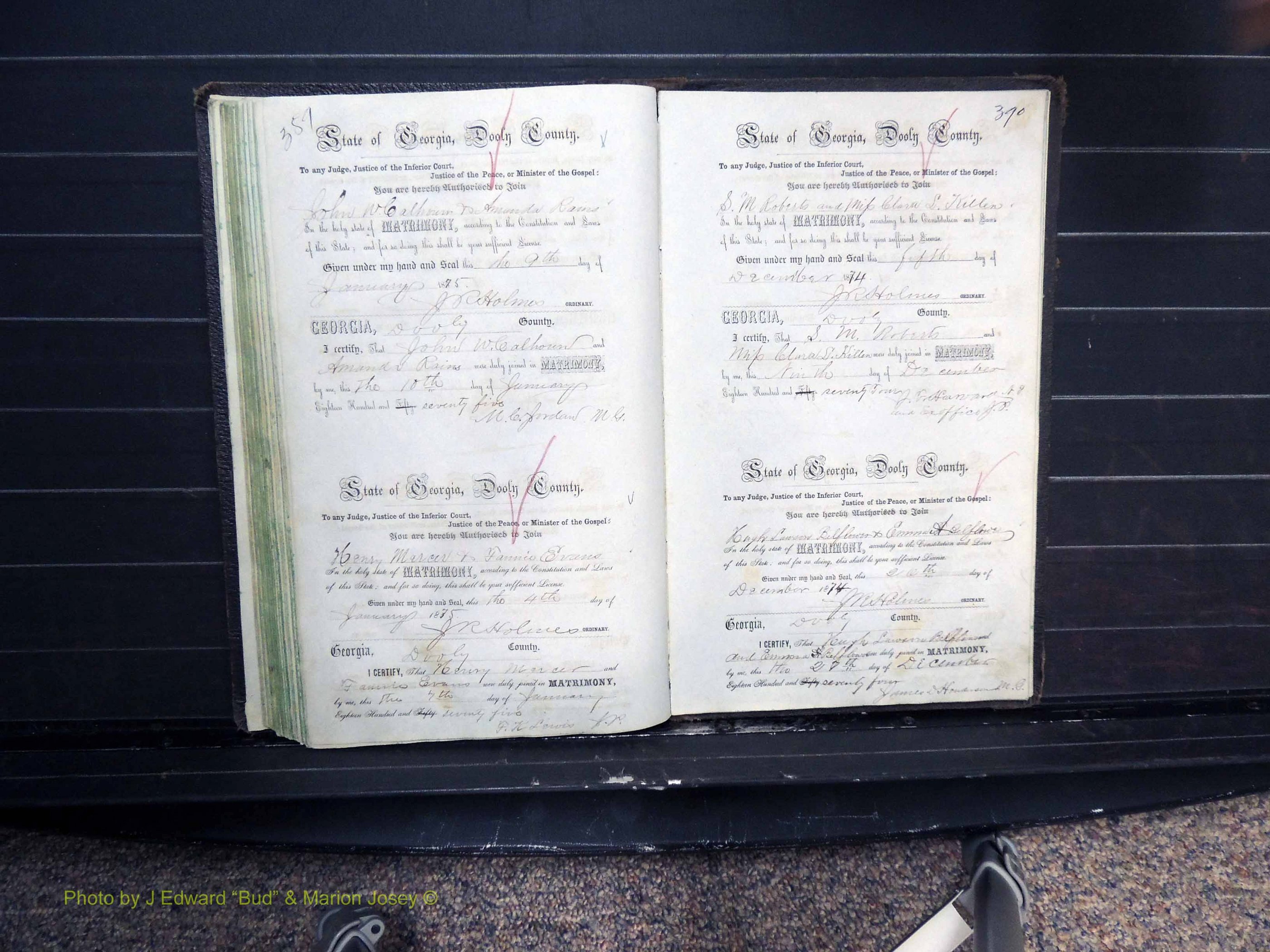 Dooly Co, GA, Marriages, Book B, 1852-1877 Pg 389-390.JPG