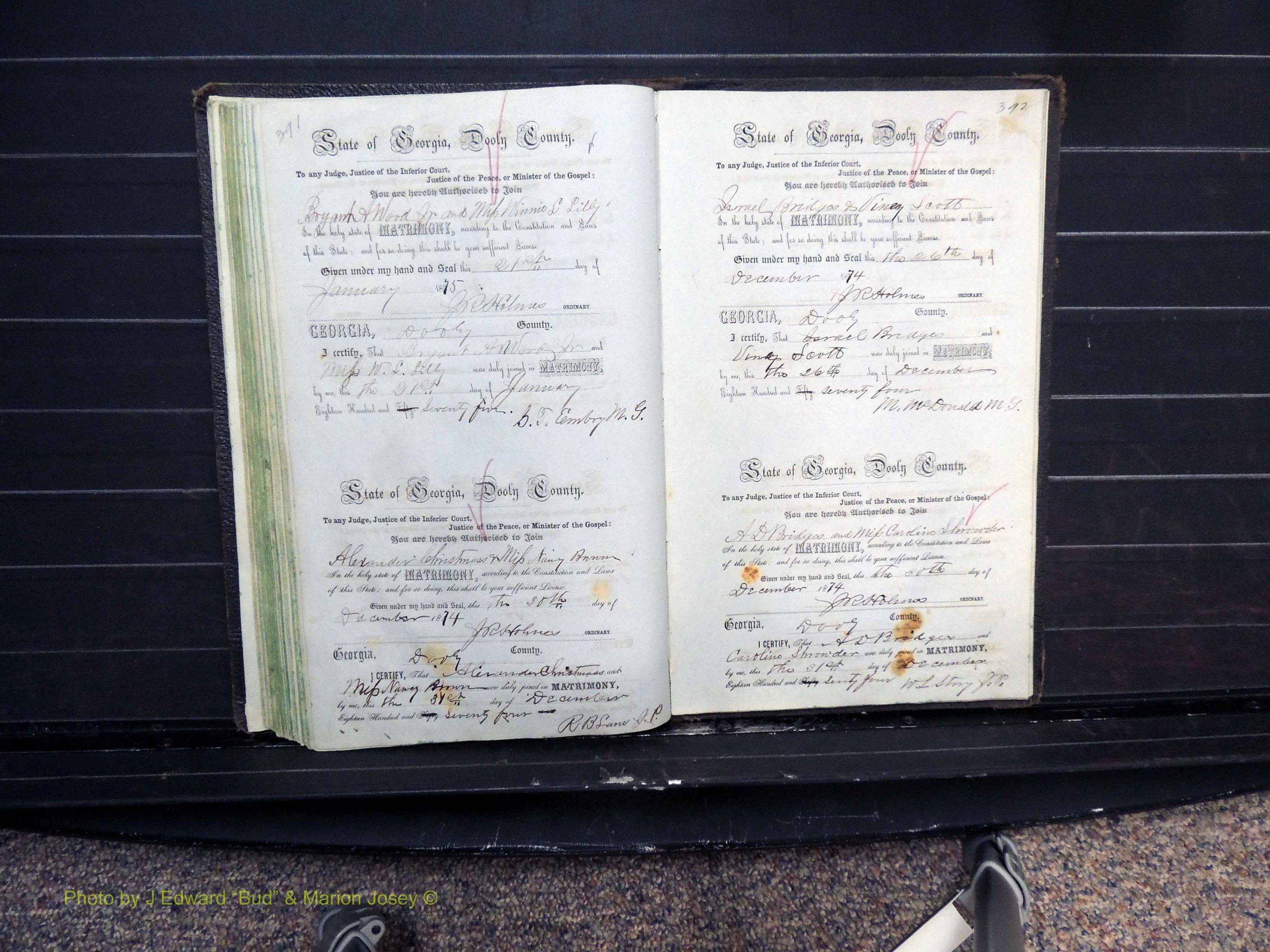 Dooly Co, GA, Marriages, Book B, 1852-1877 Pg 391-392.JPG