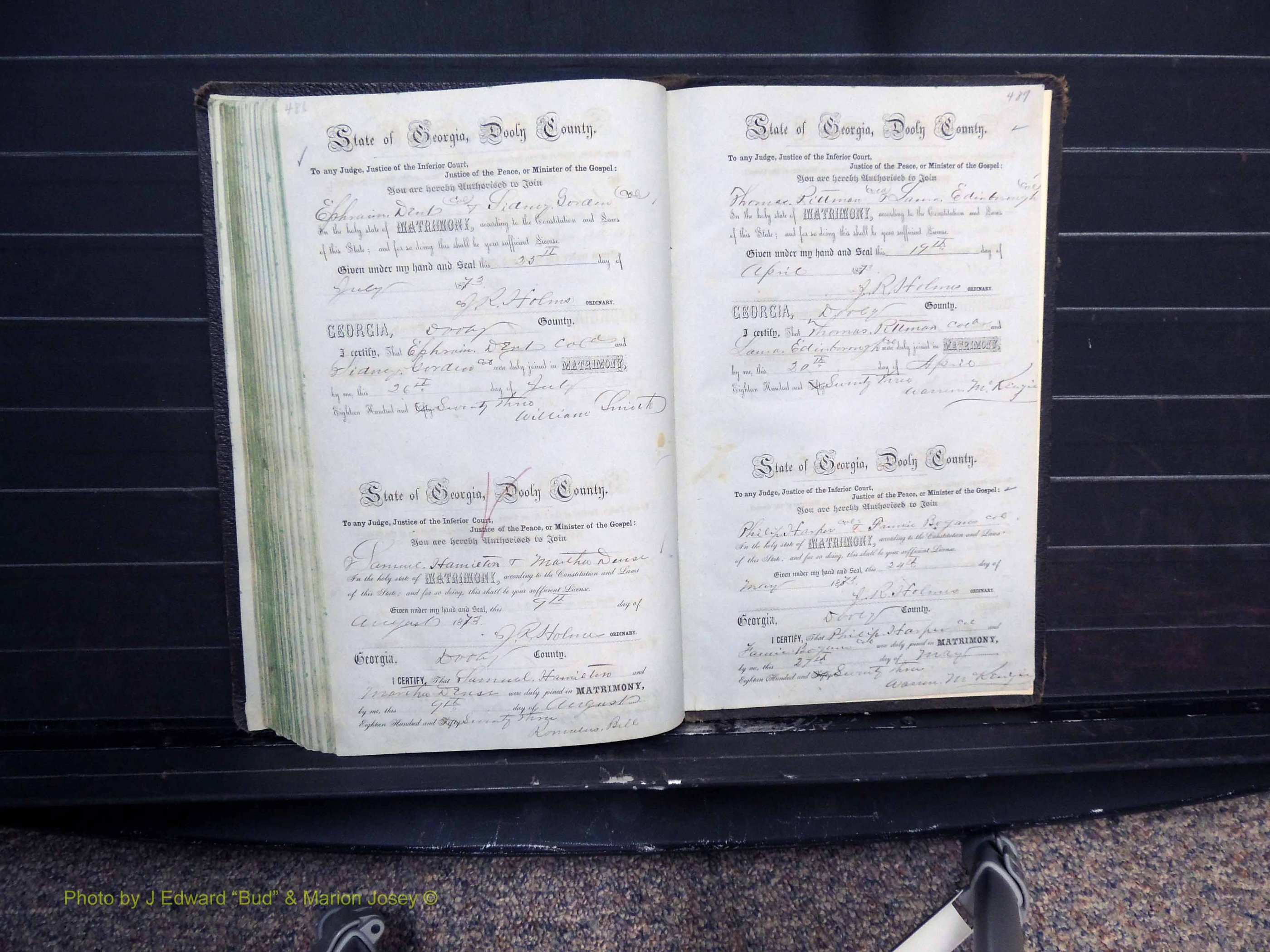 Dooly Co, GA, Marriages, Book B, 1852-1877 Pg 486-487.JPG
