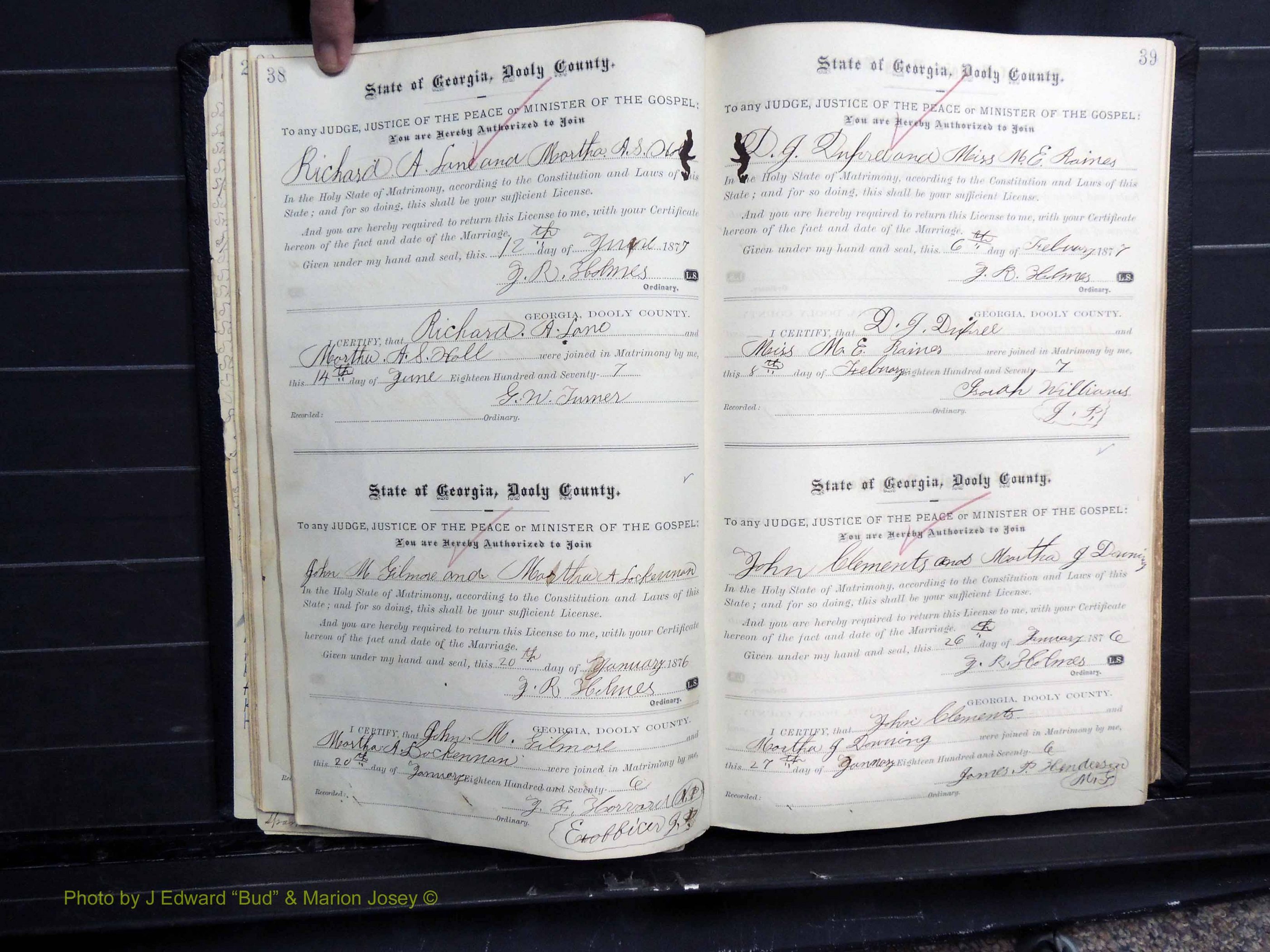 Dooly Co, GA, Marriages, Book, C, Pg 038-039.JPG