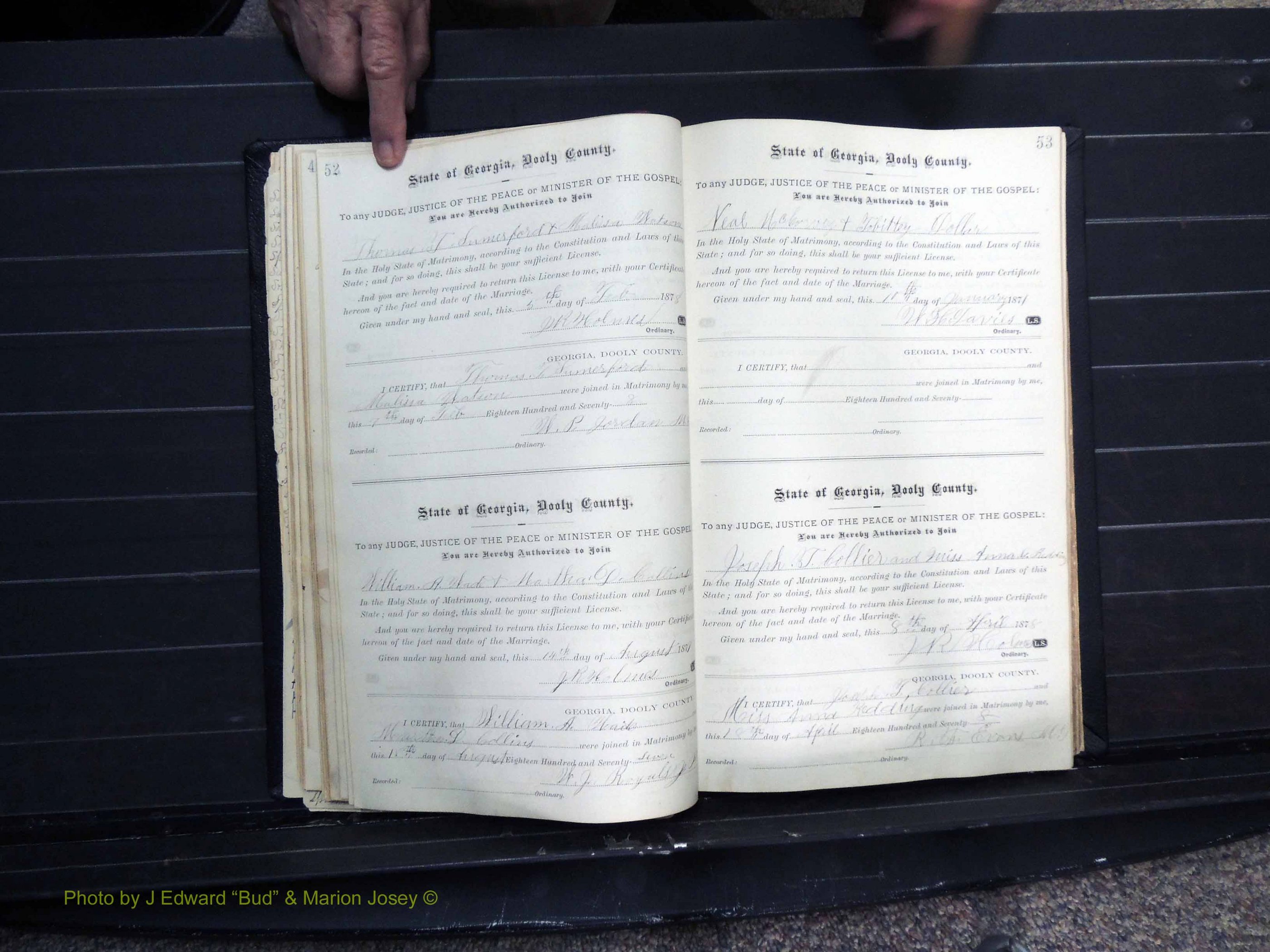 Dooly Co, GA, Marriages, Book, C, Pg 052-053.JPG