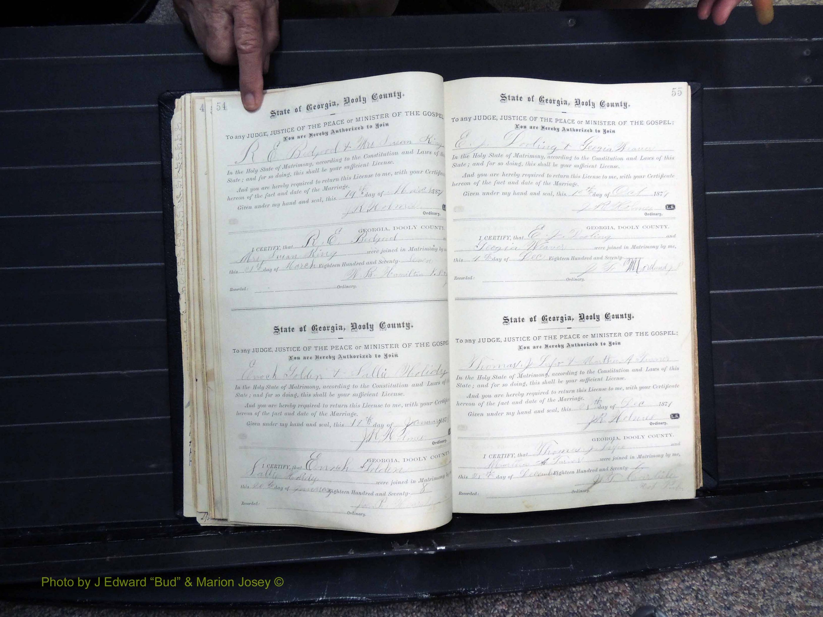 Dooly Co, GA, Marriages, Book, C, Pg 054-055.JPG