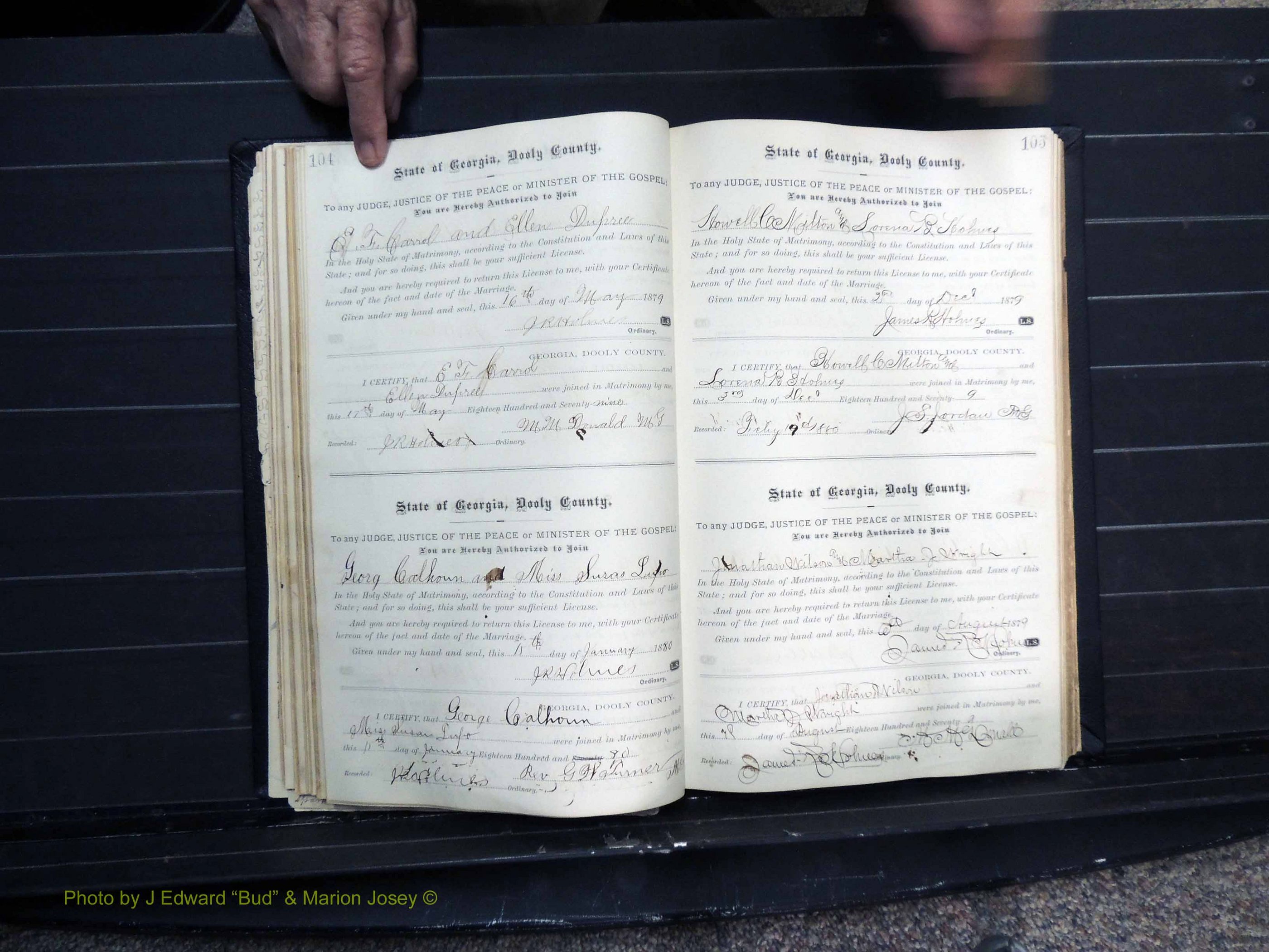 Dooly Co, GA, Marriages, Book, C, Pg 104-105.JPG