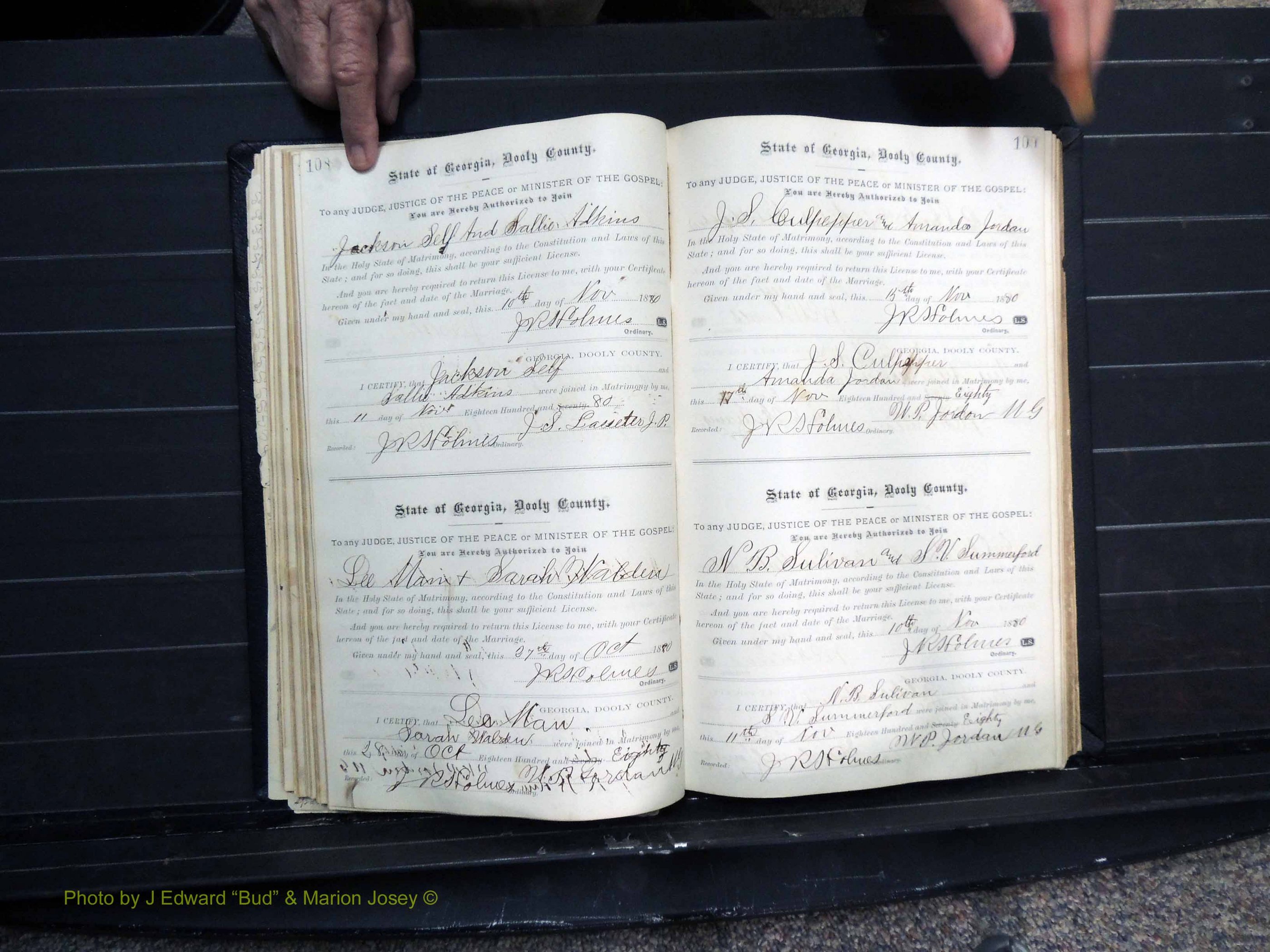 Dooly Co, GA, Marriages, Book, C, Pg 108-109.JPG
