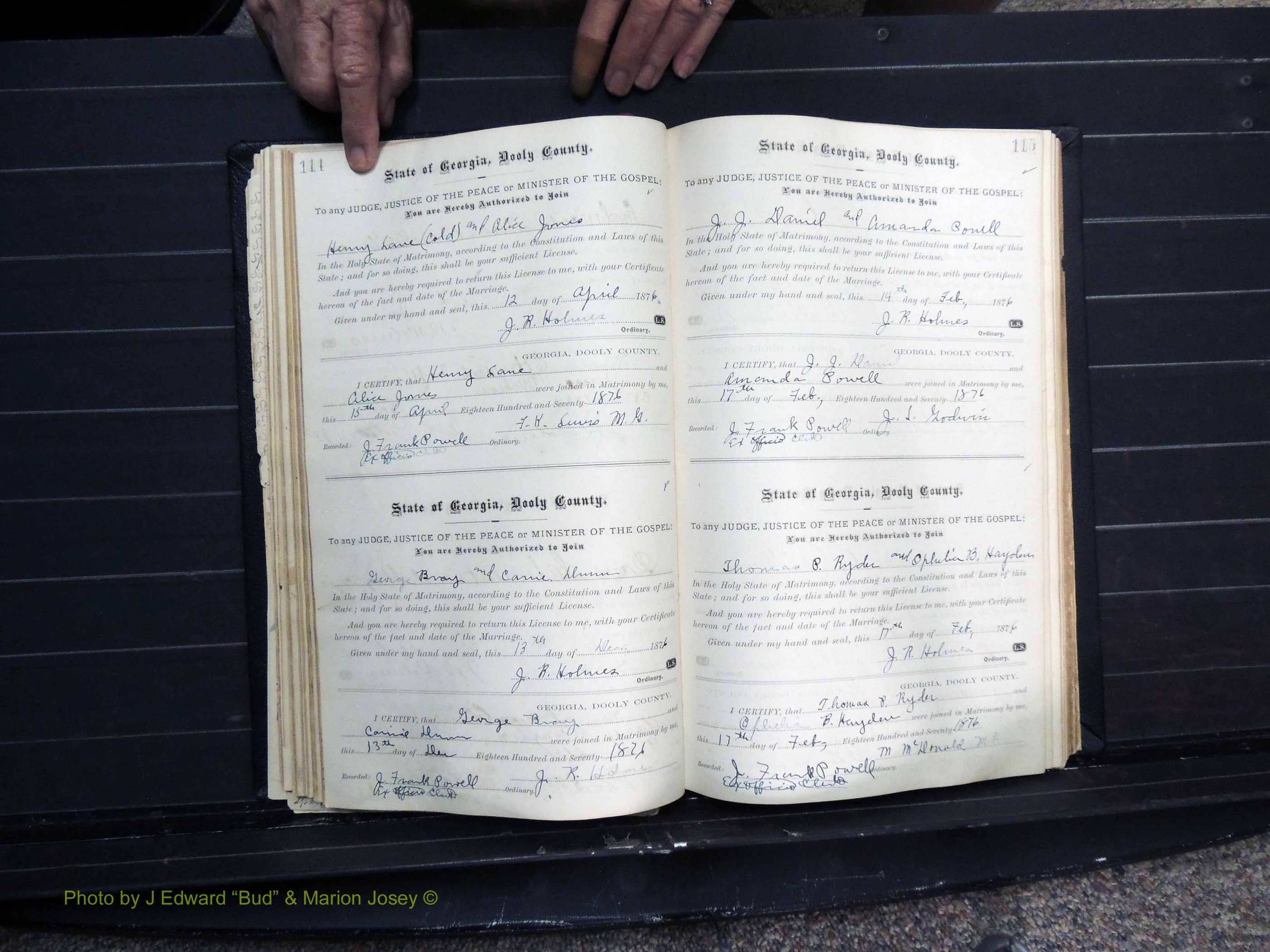 Dooly Co, GA, Marriages, Book, C, Pg 114-115.JPG