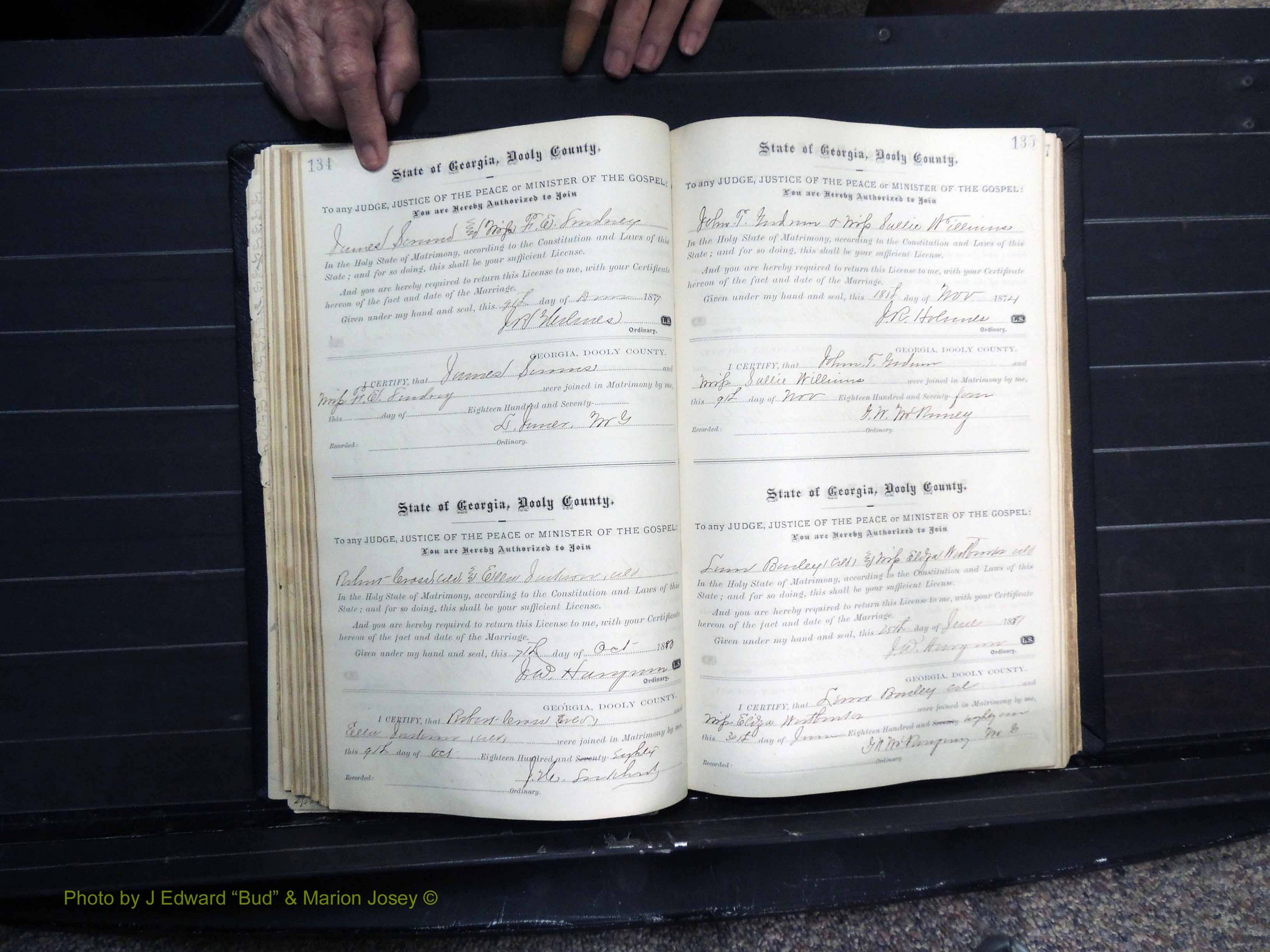 Dooly Co, GA, Marriages, Book, C, Pg 134-135.JPG