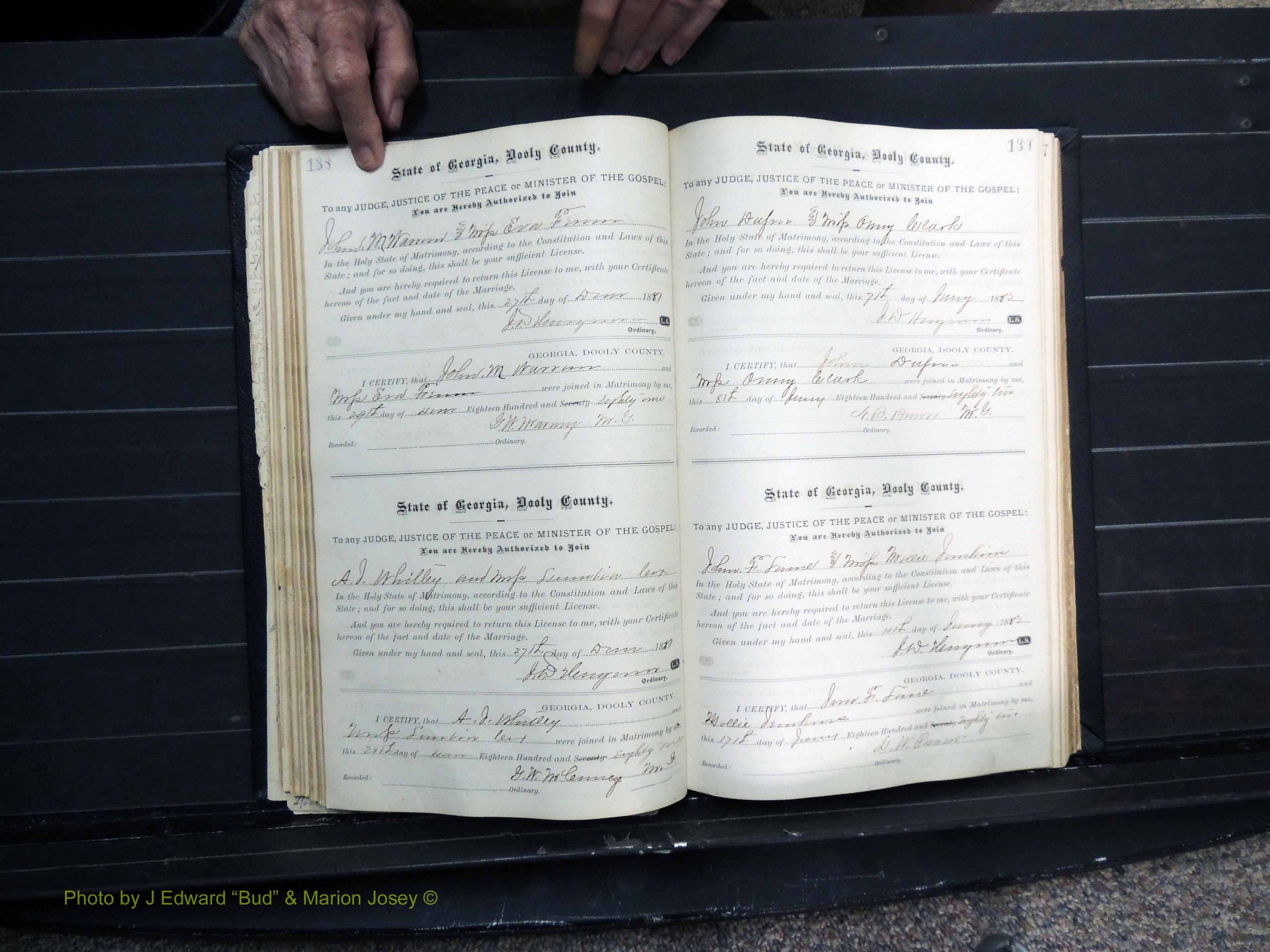 Dooly Co, GA, Marriages, Book, C, Pg 138-139.JPG