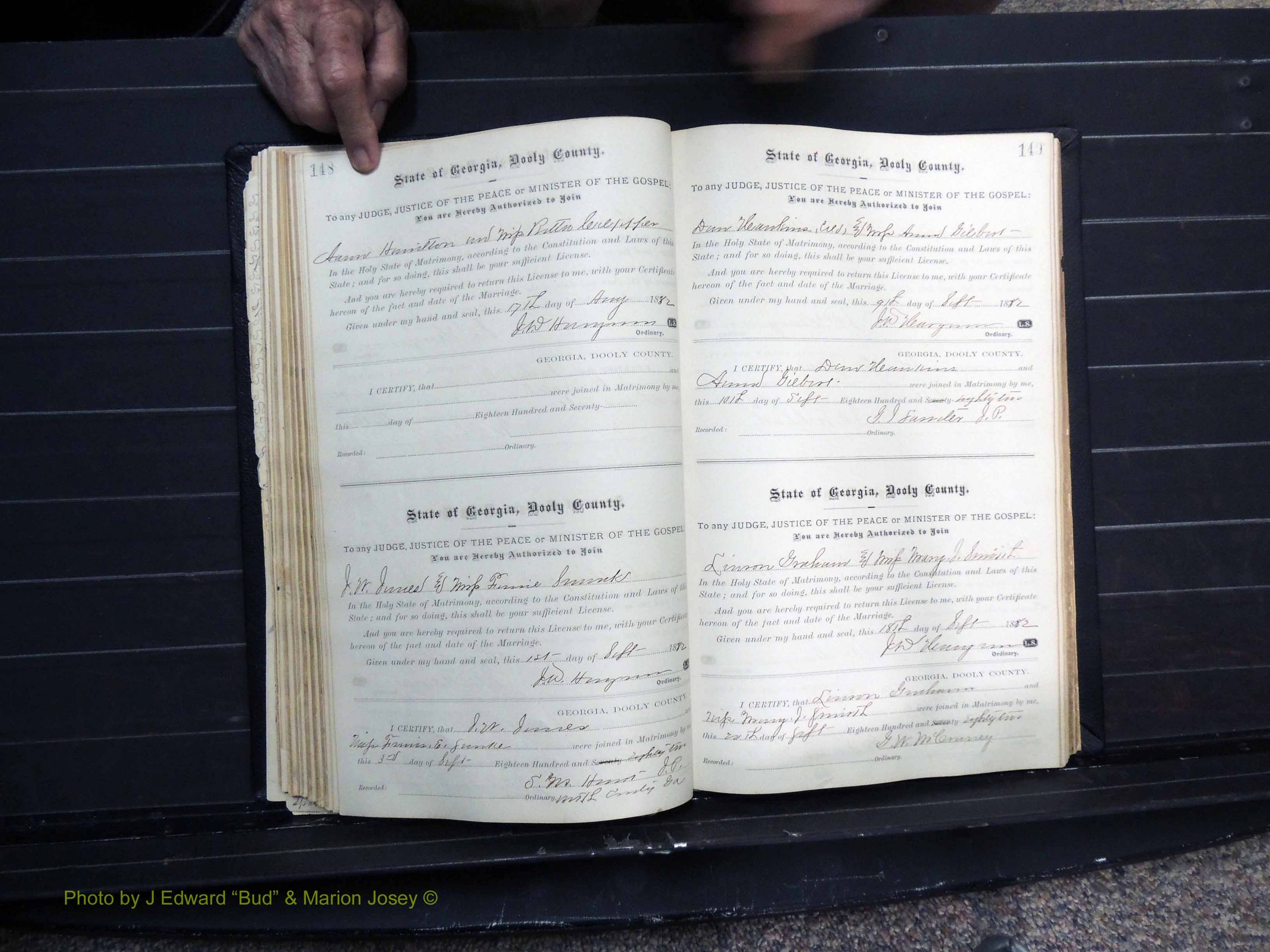 Dooly Co, GA, Marriages, Book, C, Pg 148-149.JPG