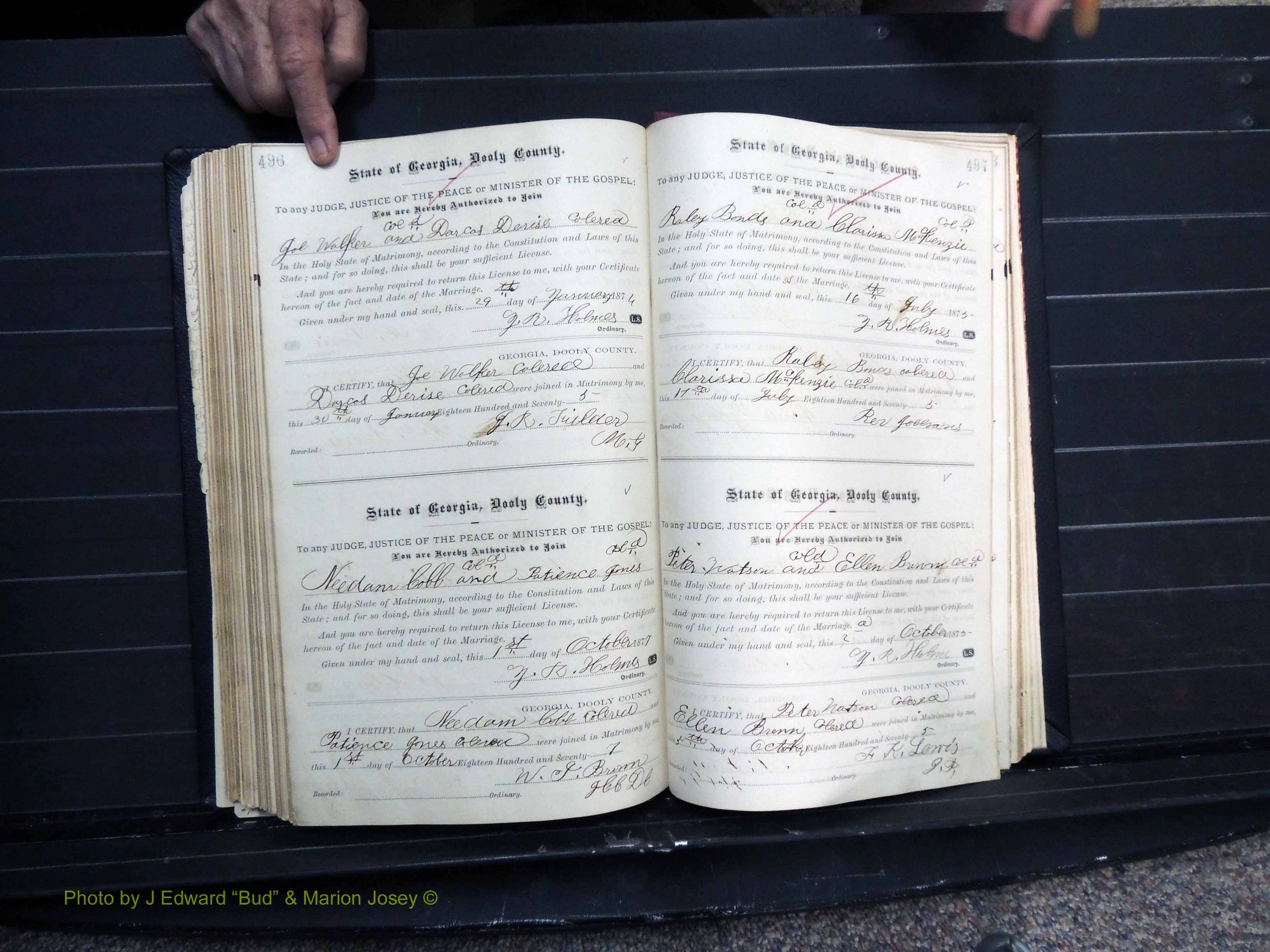 Dooly Co, GA, Marriages, Book, C, Pg 496-497.JPG