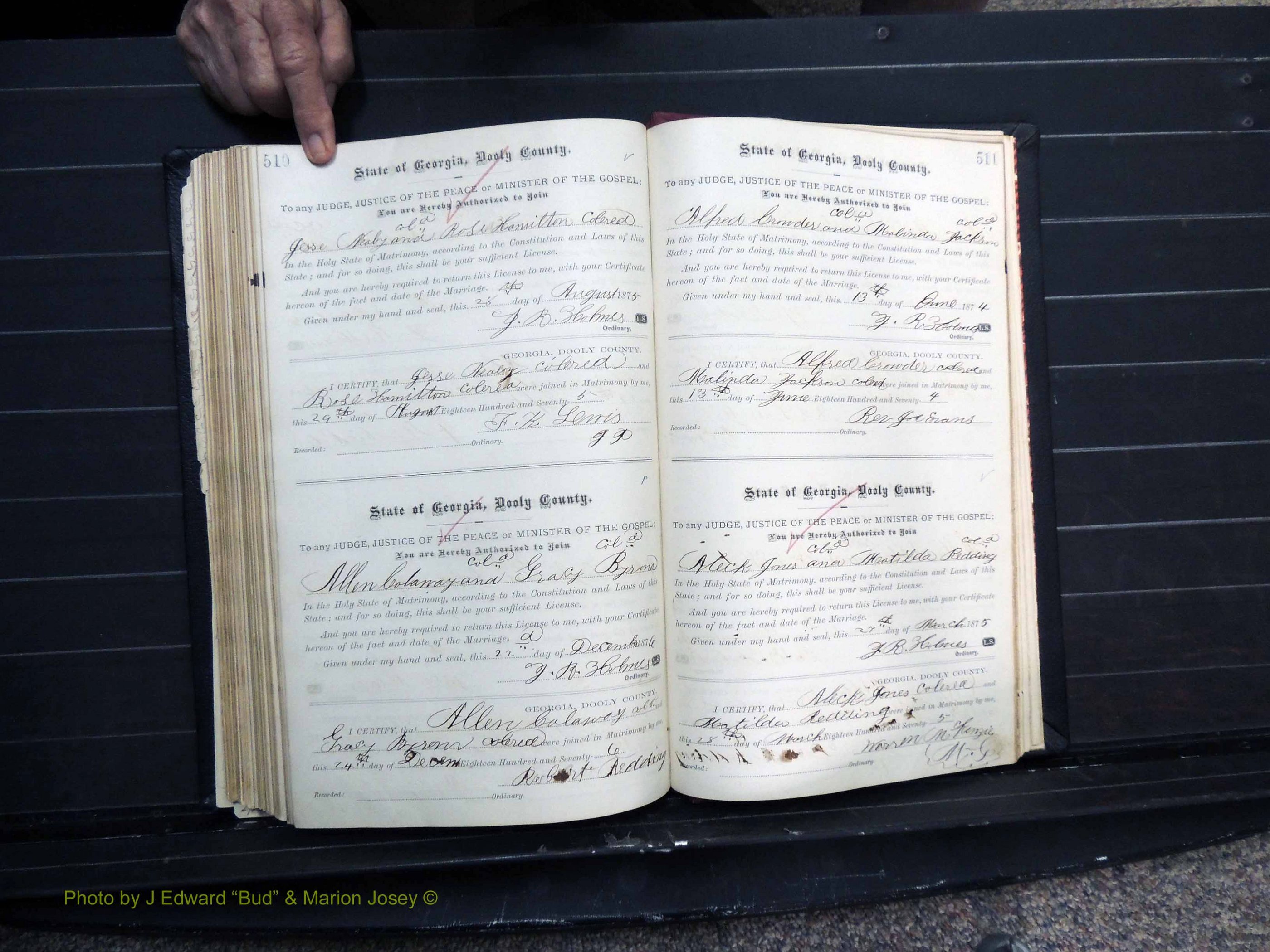 Dooly Co, GA, Marriages, Book, C, Pg 510-511.JPG