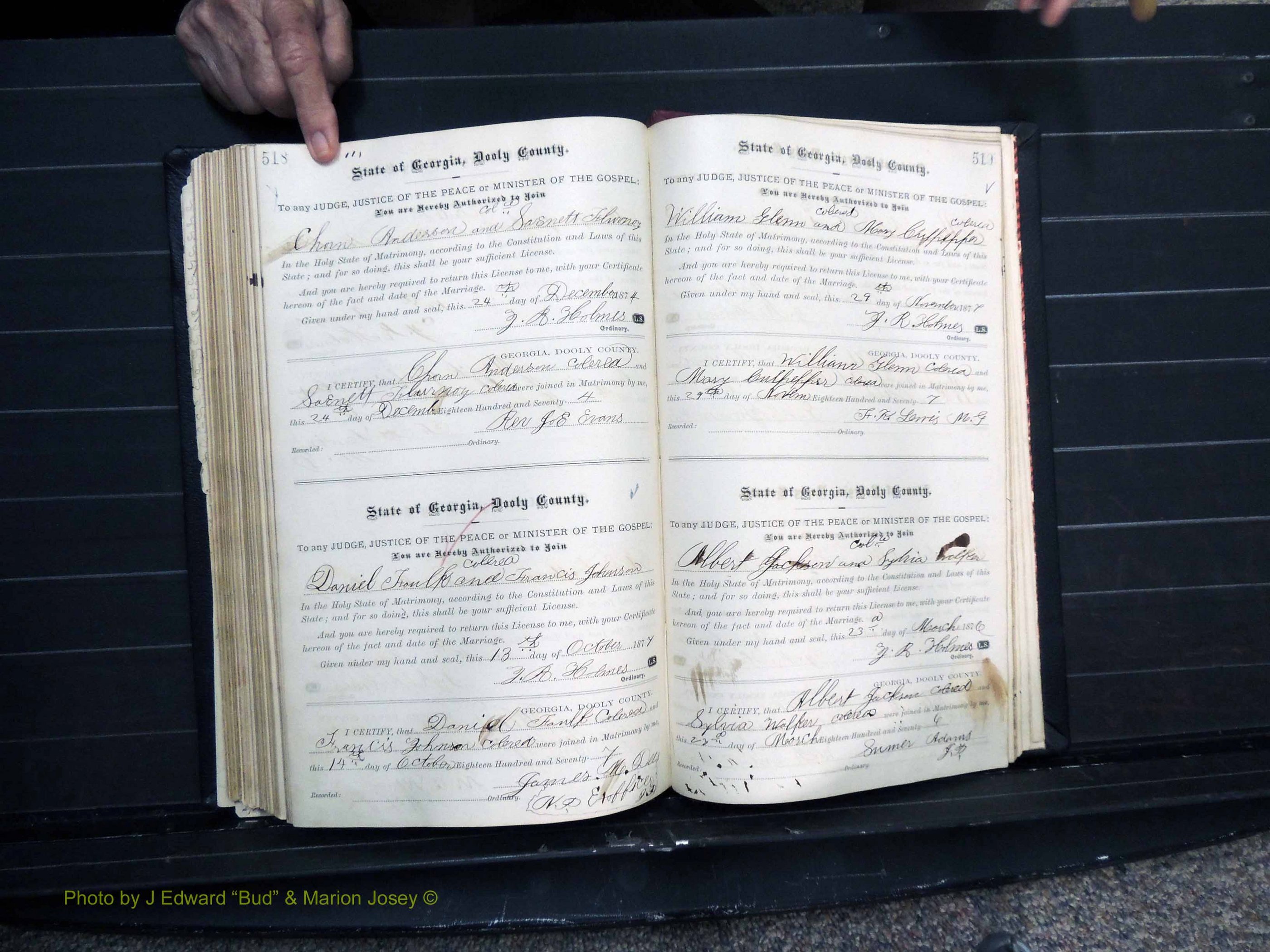 Dooly Co, GA, Marriages, Book, C, Pg 518-519.JPG