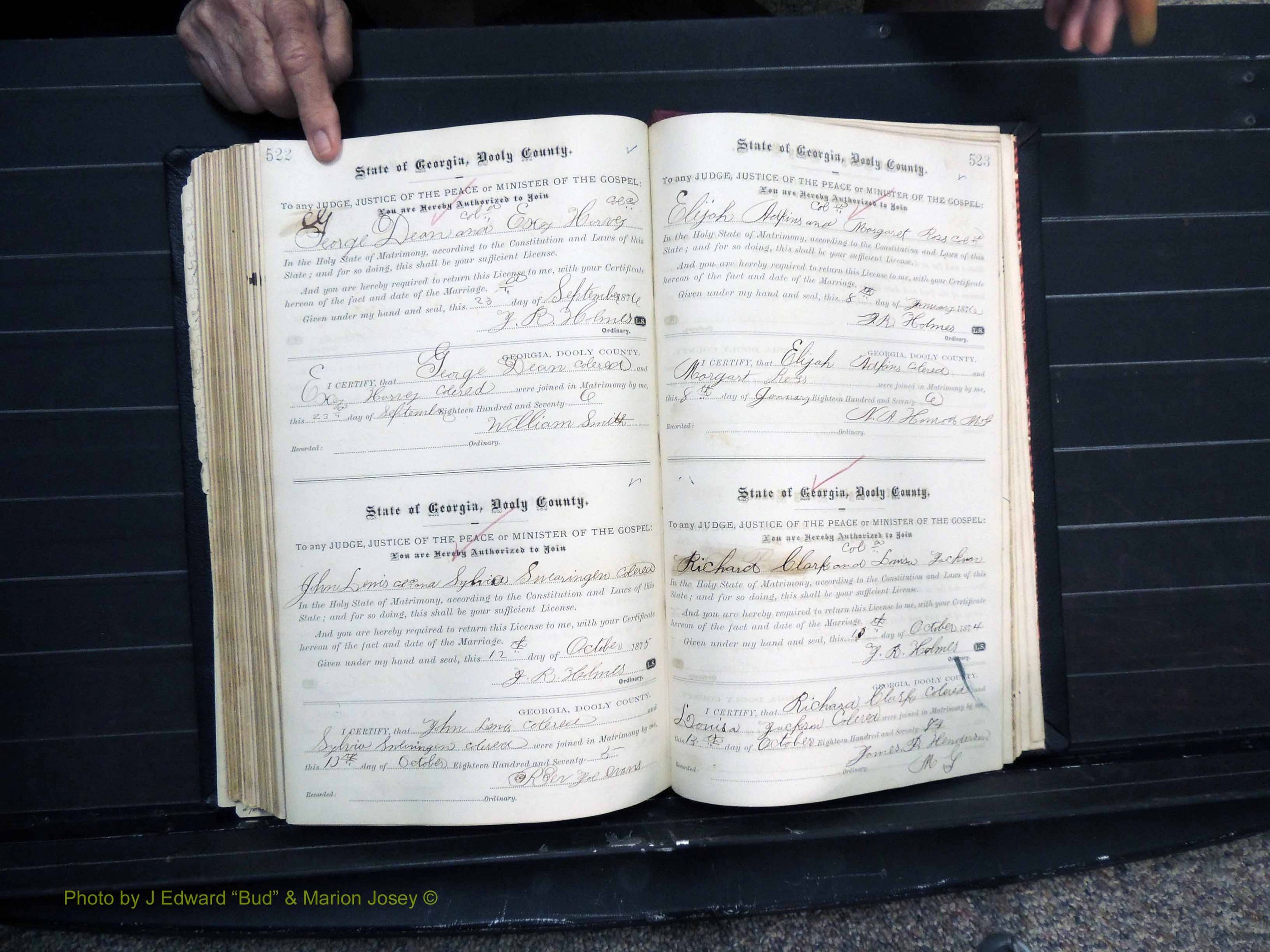 Dooly Co, GA, Marriages, Book, C, Pg 522-523.JPG