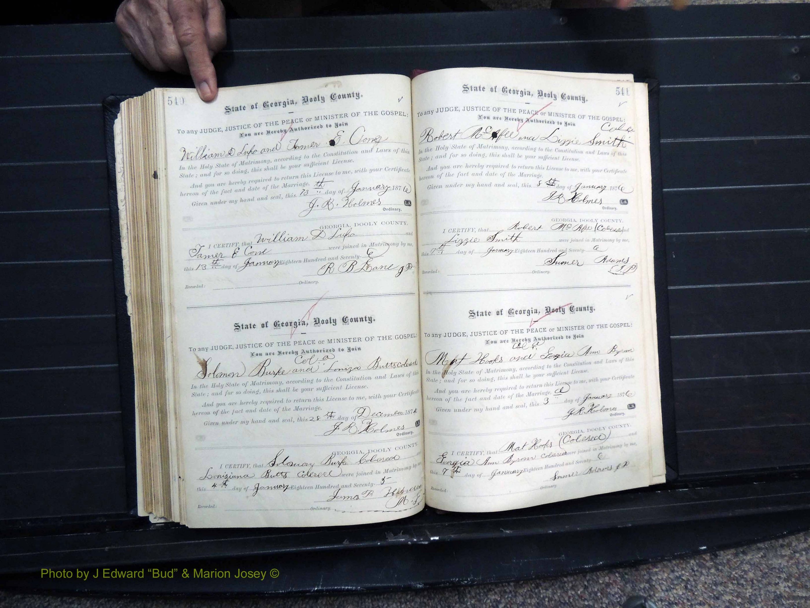 Dooly Co, GA, Marriages, Book, C, Pg 540-541.JPG