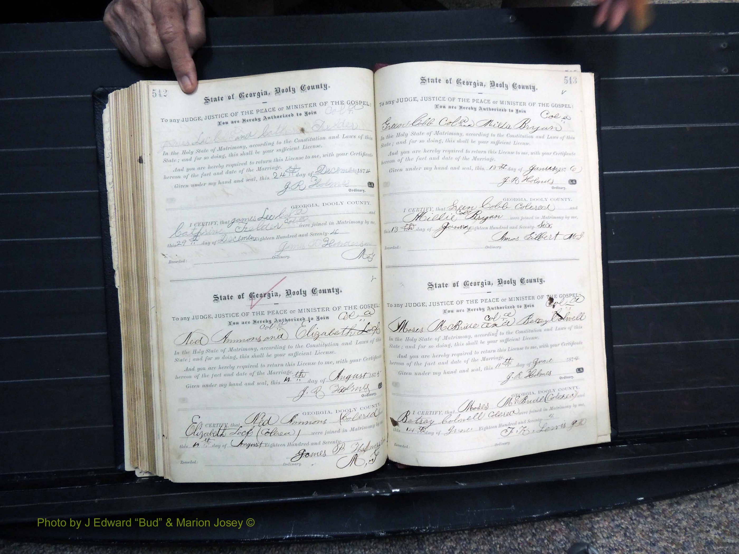 Dooly Co, GA, Marriages, Book, C, Pg 542-543.JPG