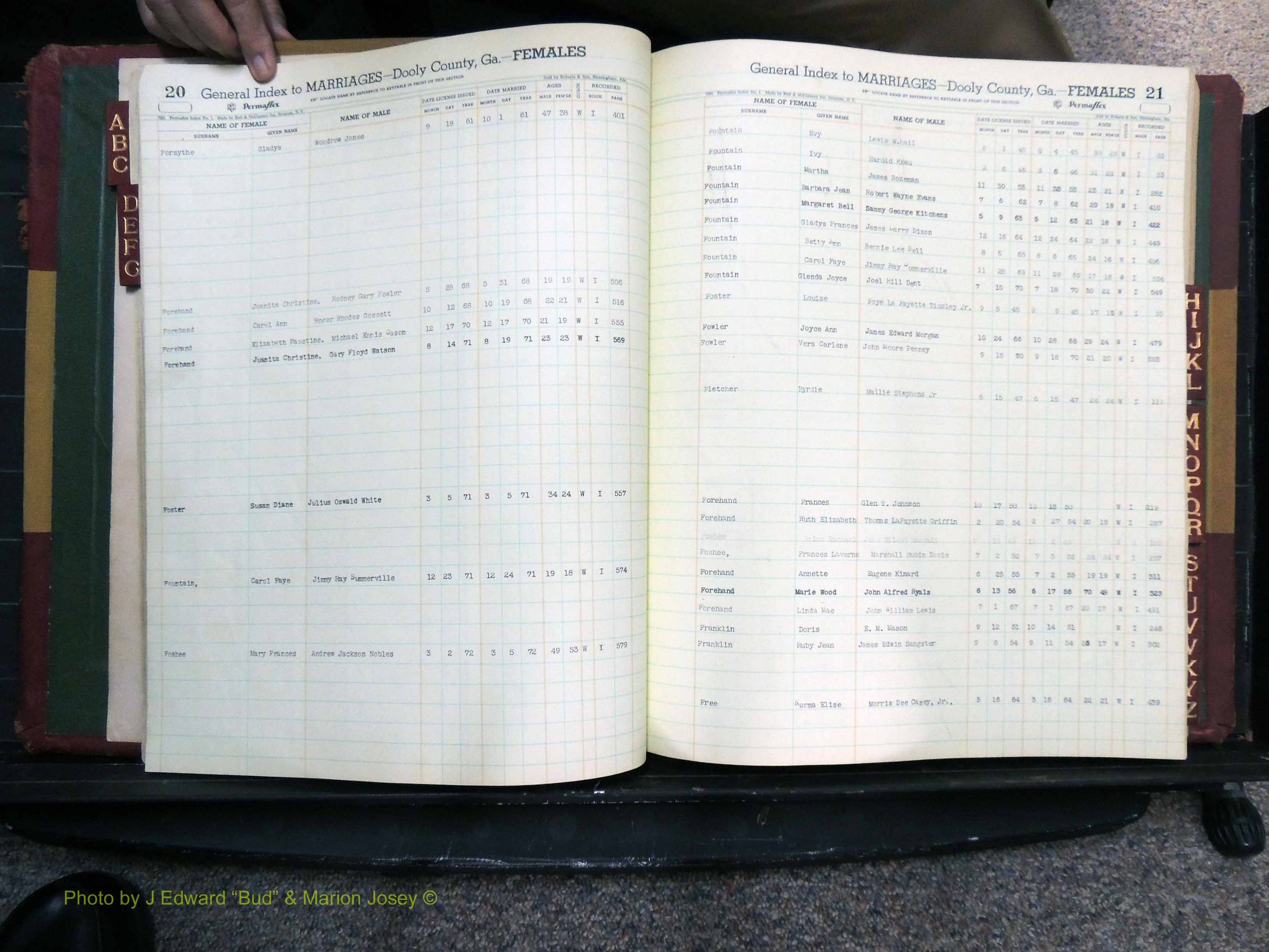 Dooly Co, GA, Marriages, Female Index (131).JPG