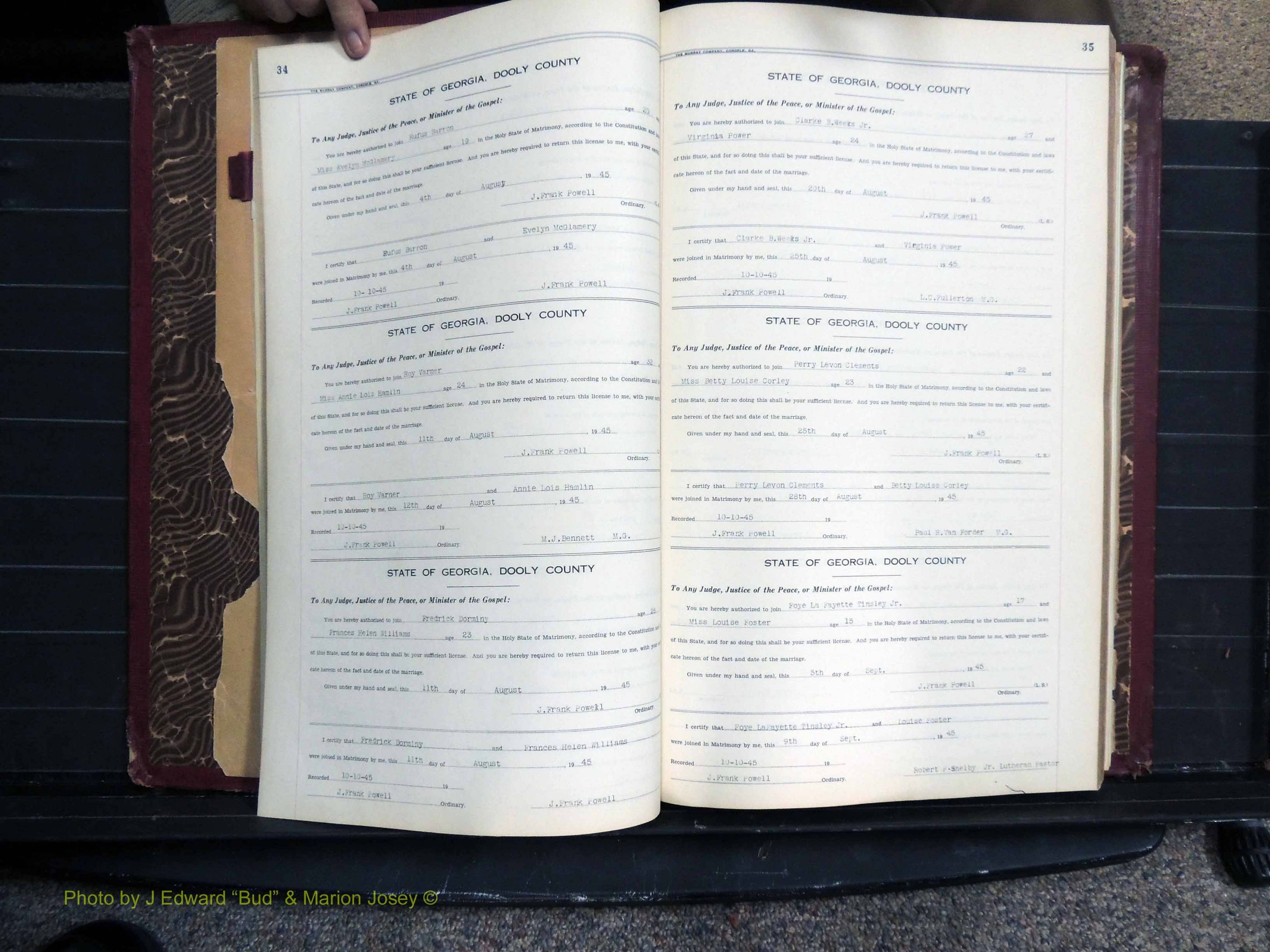 Dooly Co, GA, Marriages, Book, I, 1944-1972 pg 034-035.JPG