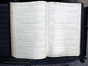 Dooly Co, GA, Marriages, Book, F, 1902-1913 pg 166-167.JPG