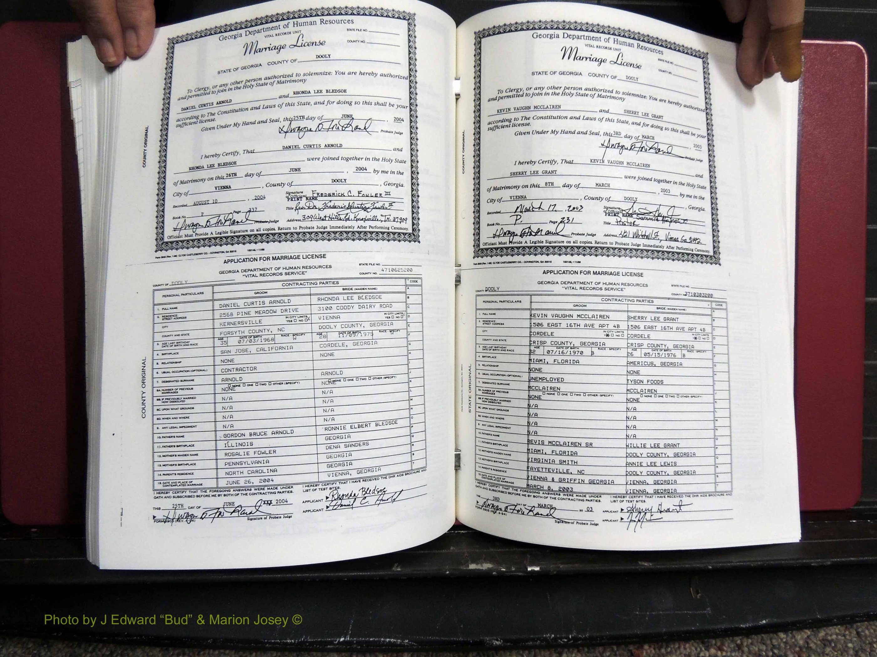Dooly Co, GA, Marriages, Book, P, 1999-2005 pg 337-231.JPG