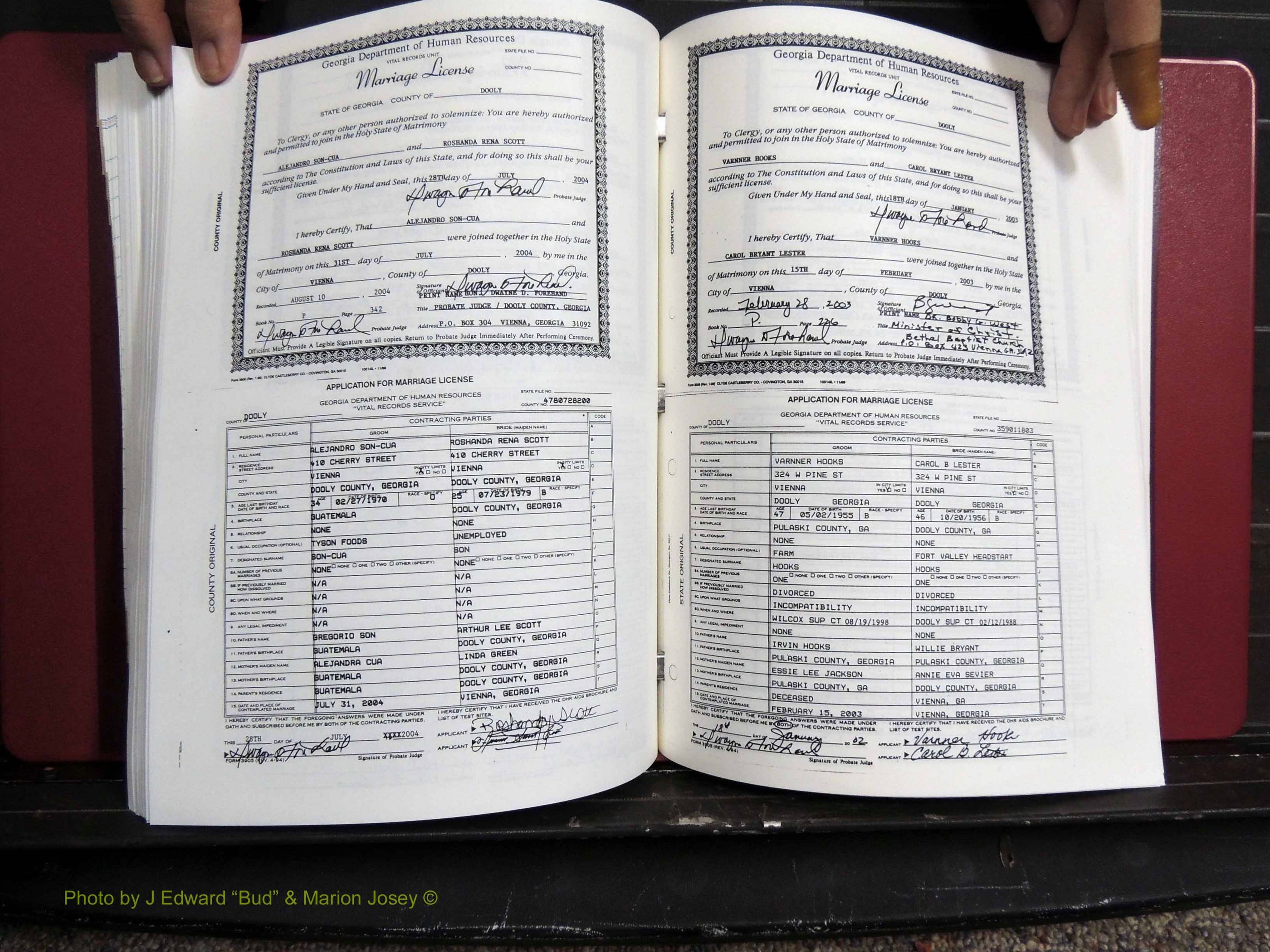 Dooly Co, GA, Marriages, Book, P, 1999-2005 pg 342-226.JPG