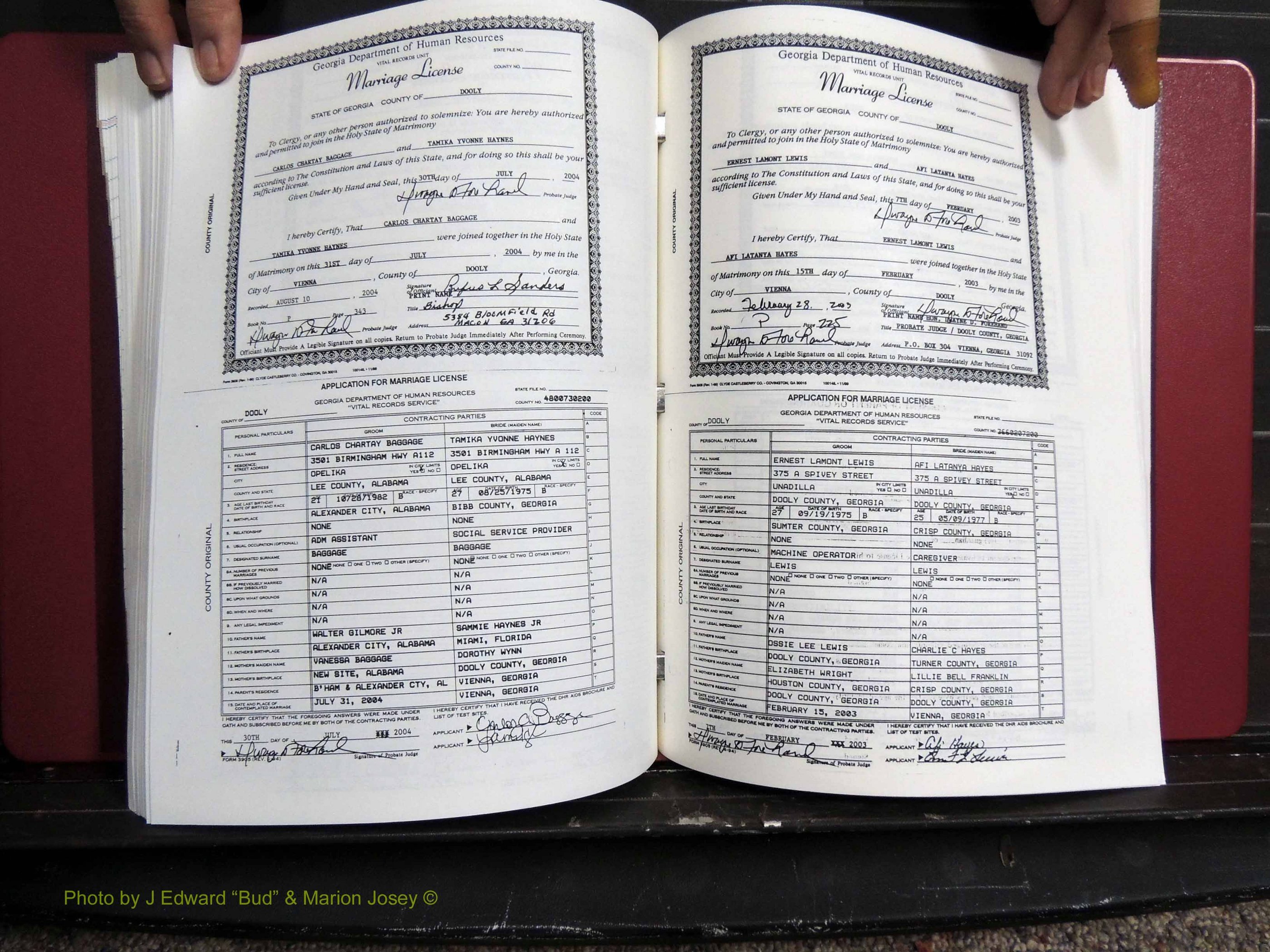 Dooly Co, GA, Marriages, Book, P, 1999-2005 pg 343-225.JPG
