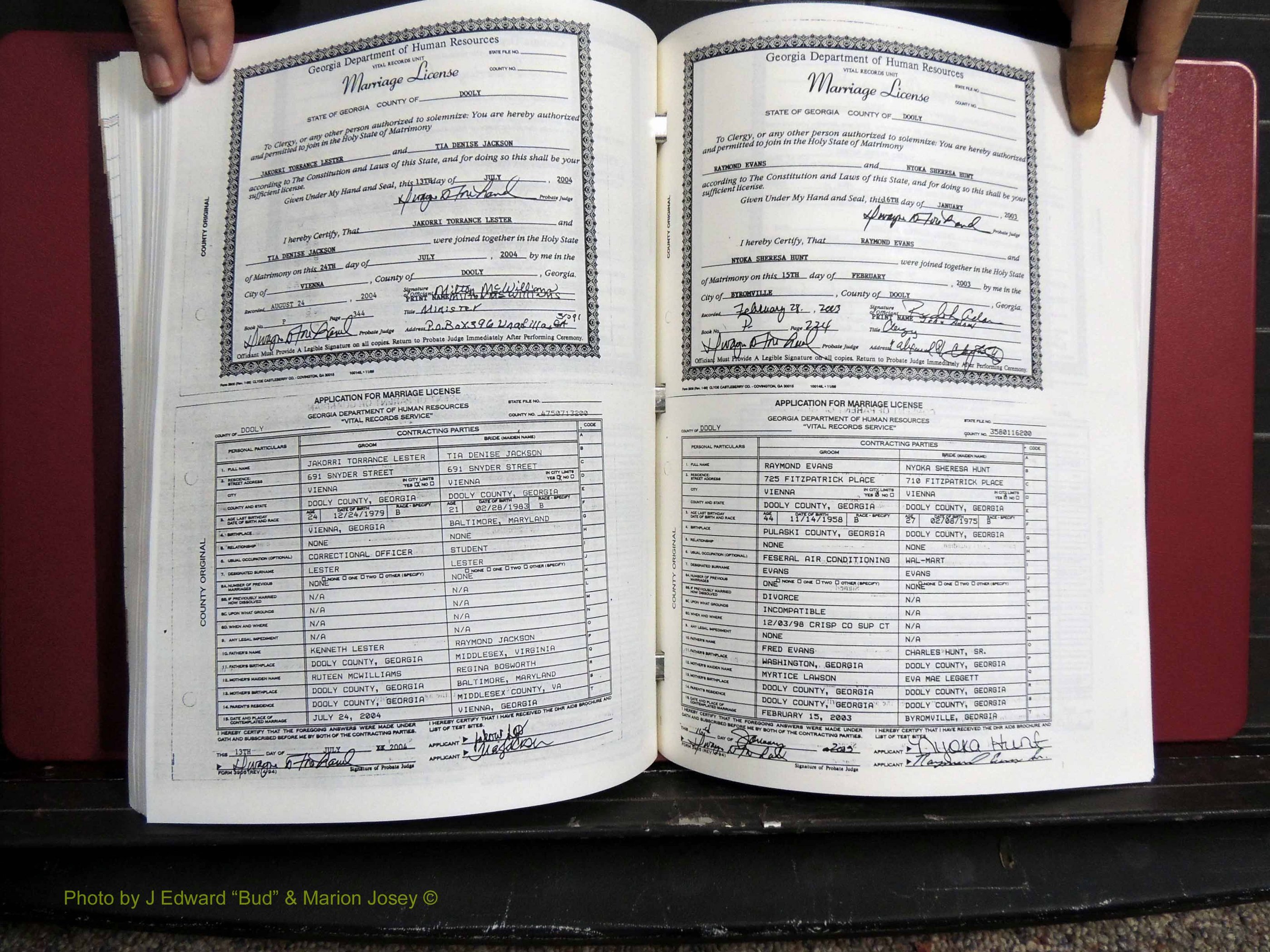Dooly Co, GA, Marriages, Book, P, 1999-2005 pg 344-224.JPG