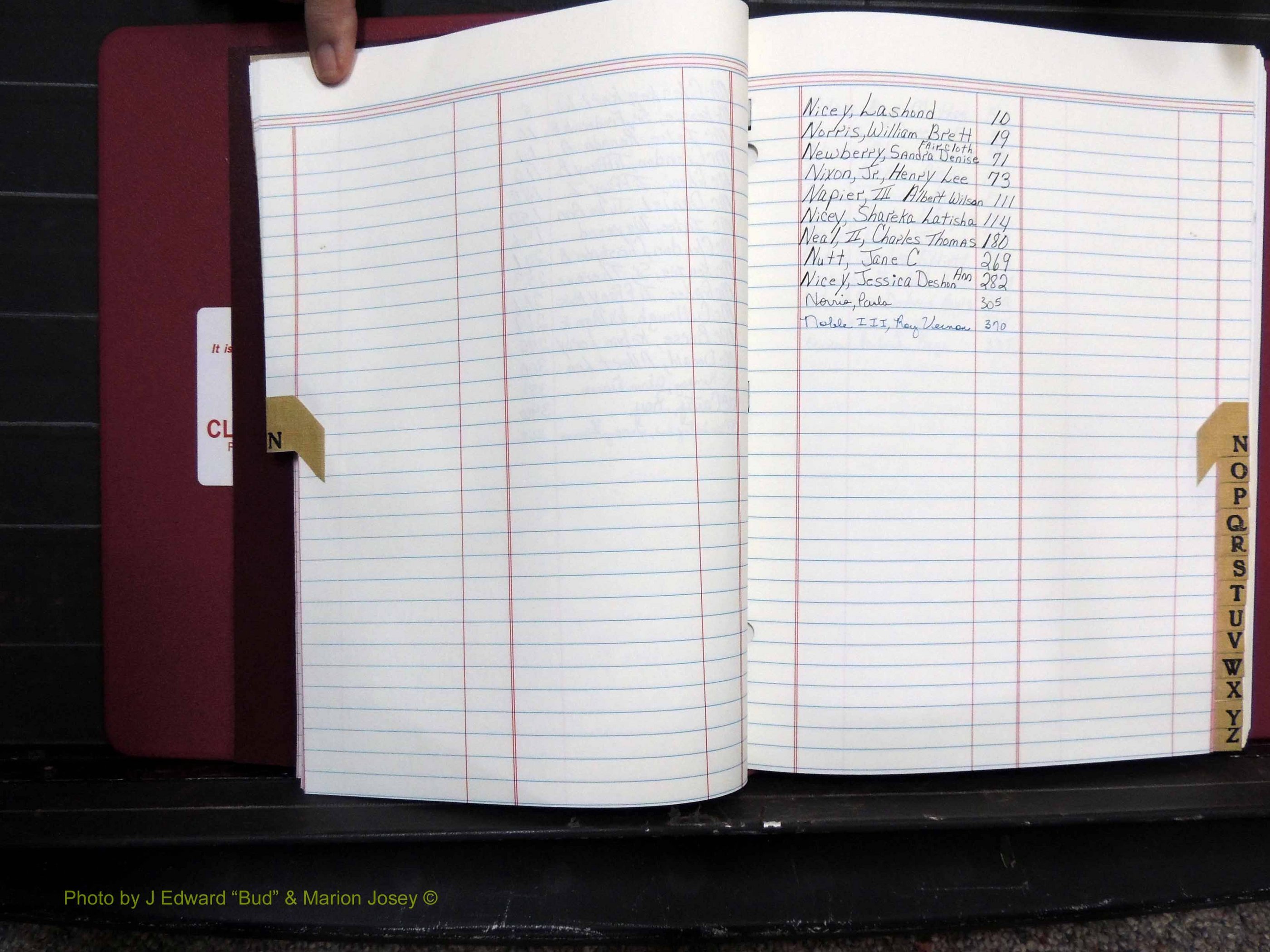 Dooly Co, GA, Marriages, Book, Q, 2005-2010 Index N, Male & Female.JPG