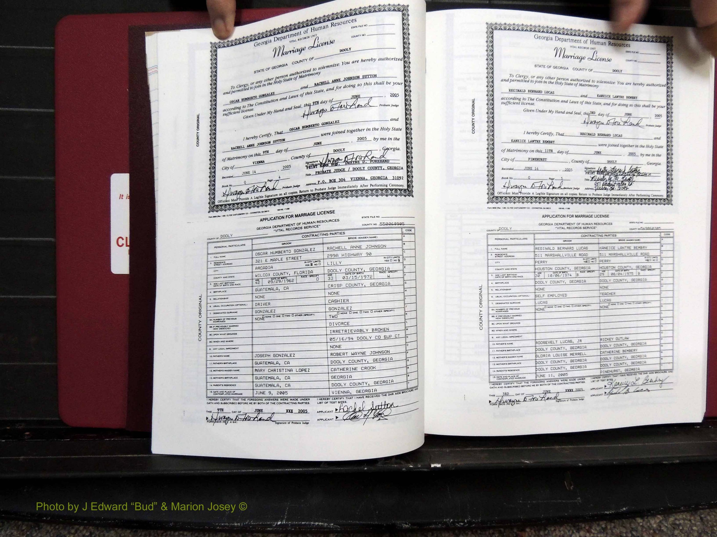 Dooly Co, GA, Marriages, Book, Q, 2005-2010 pg (131).JPG