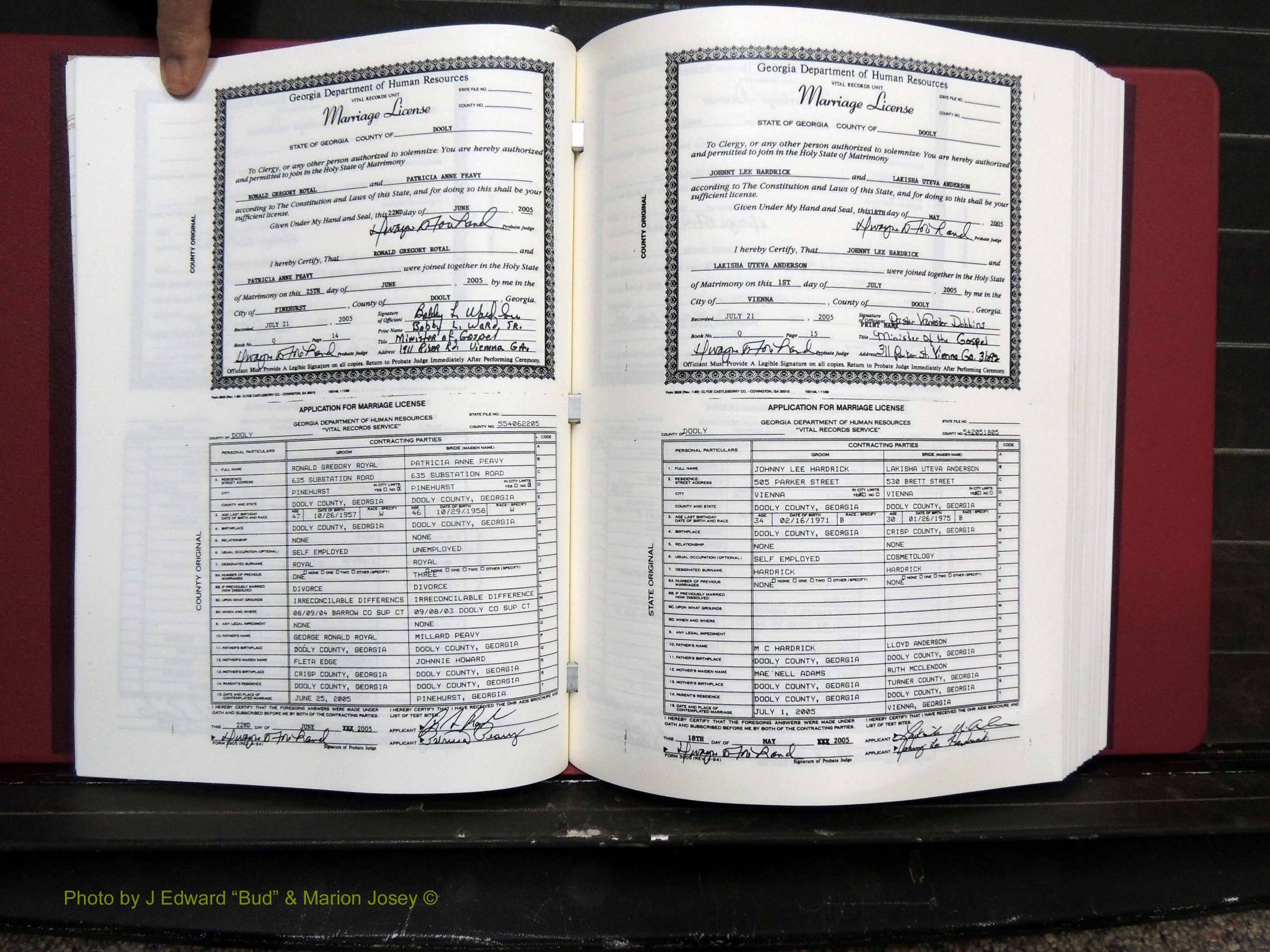 Dooly Co, GA, Marriages, Book, Q, 2005-2010 pg (136).JPG