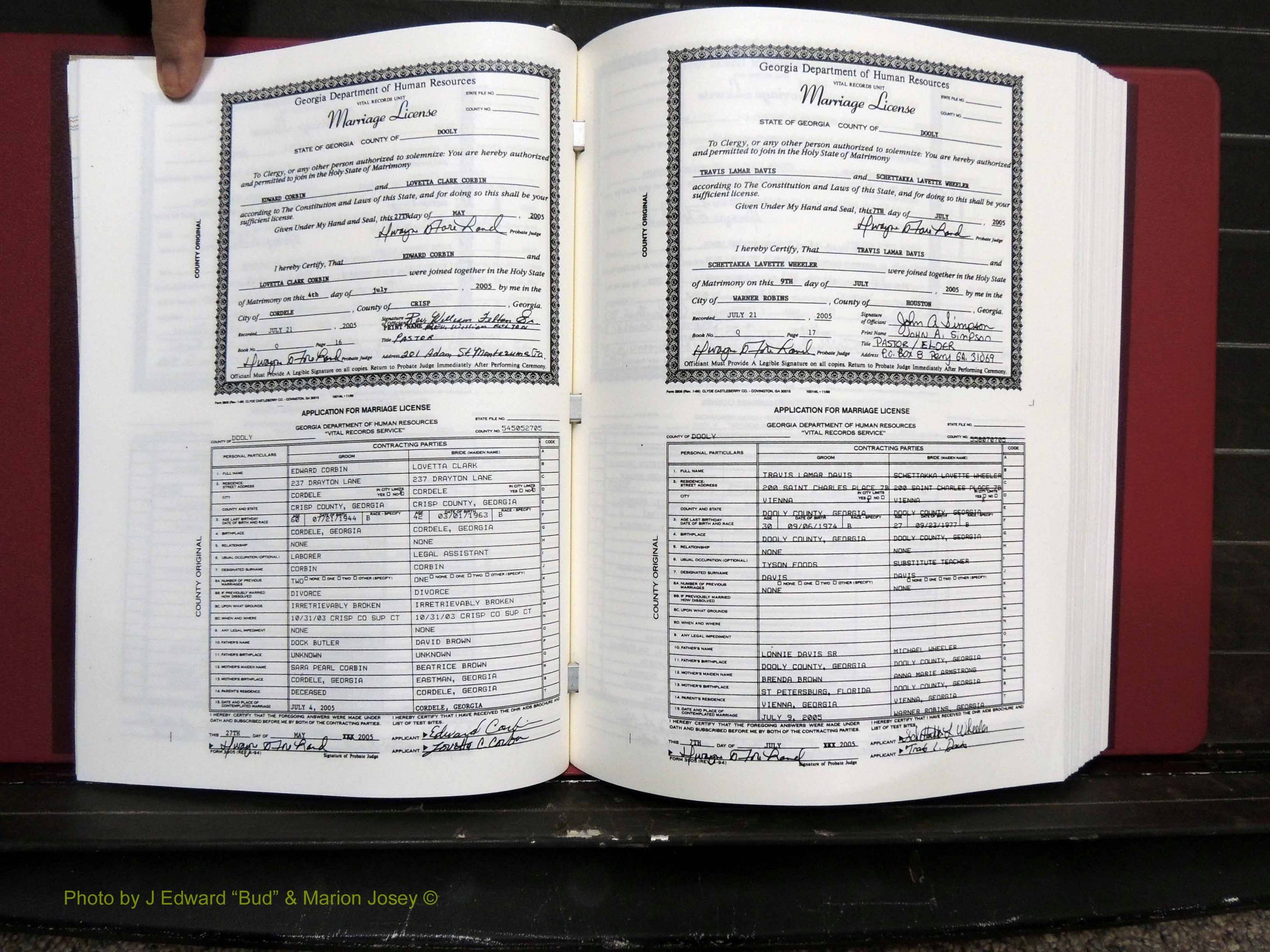 Dooly Co, GA, Marriages, Book, Q, 2005-2010 pg (137).JPG