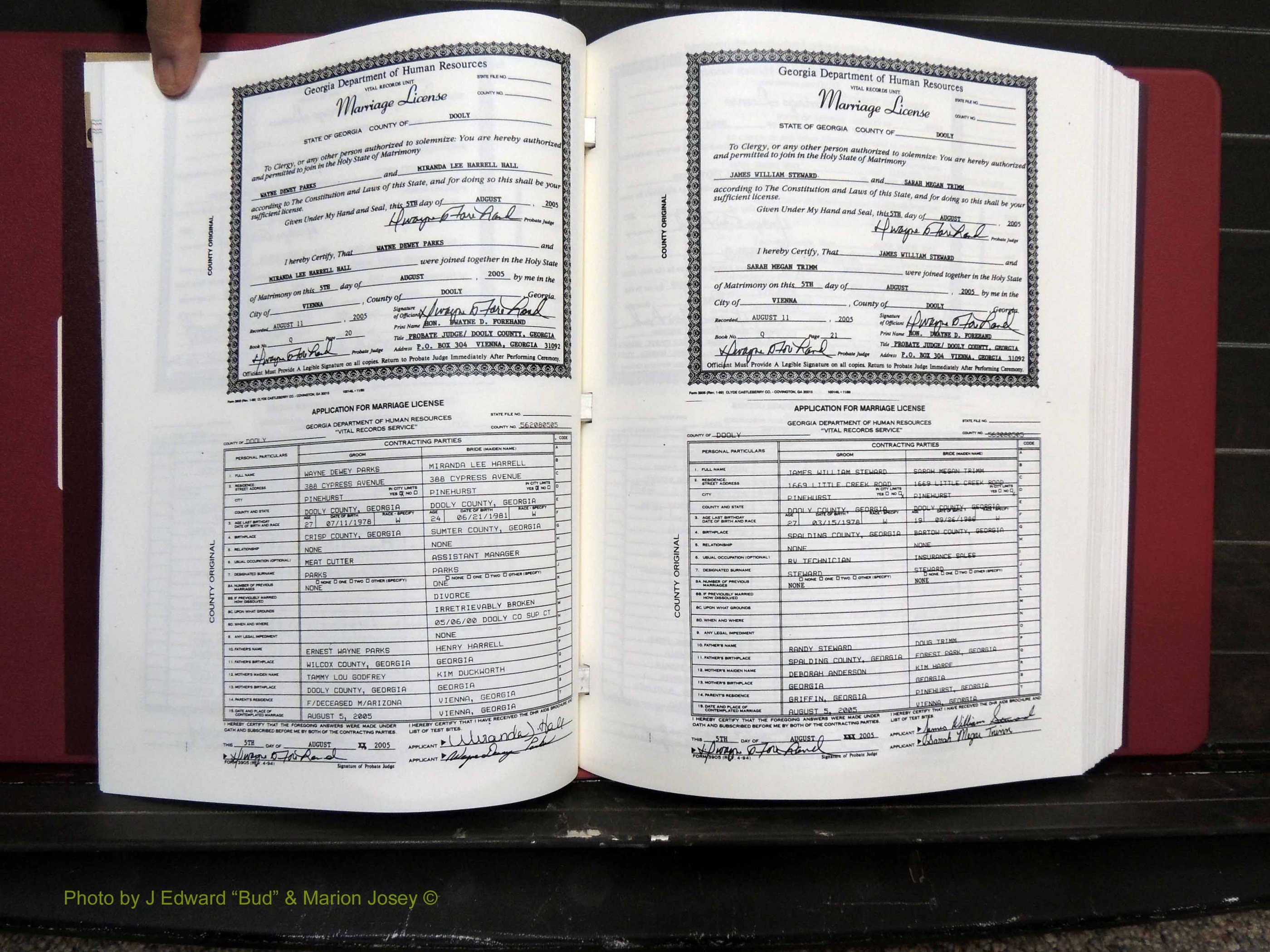 Dooly Co, GA, Marriages, Book, Q, 2005-2010 pg (139).JPG