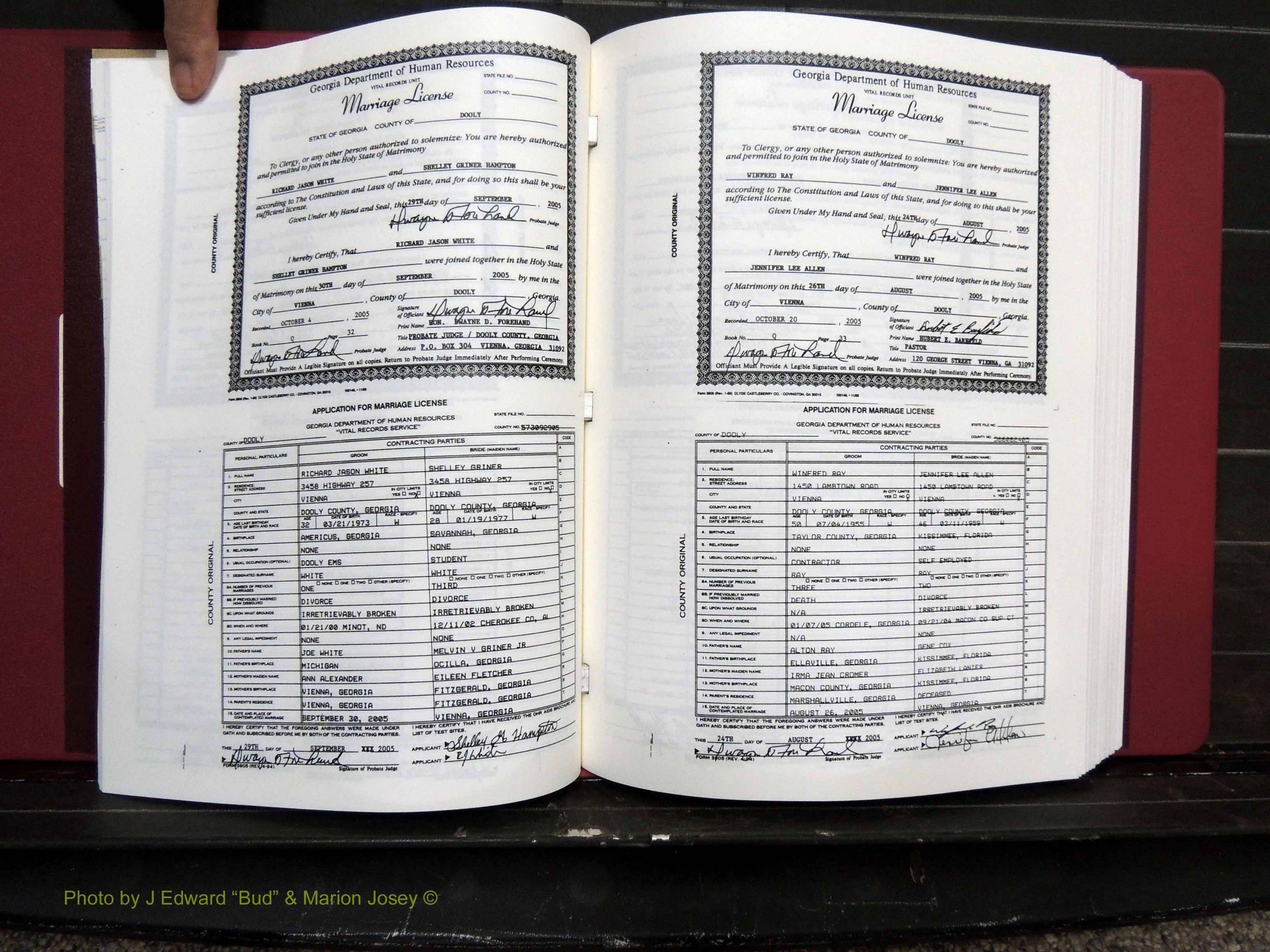 Dooly Co, GA, Marriages, Book, Q, 2005-2010 pg (145).JPG