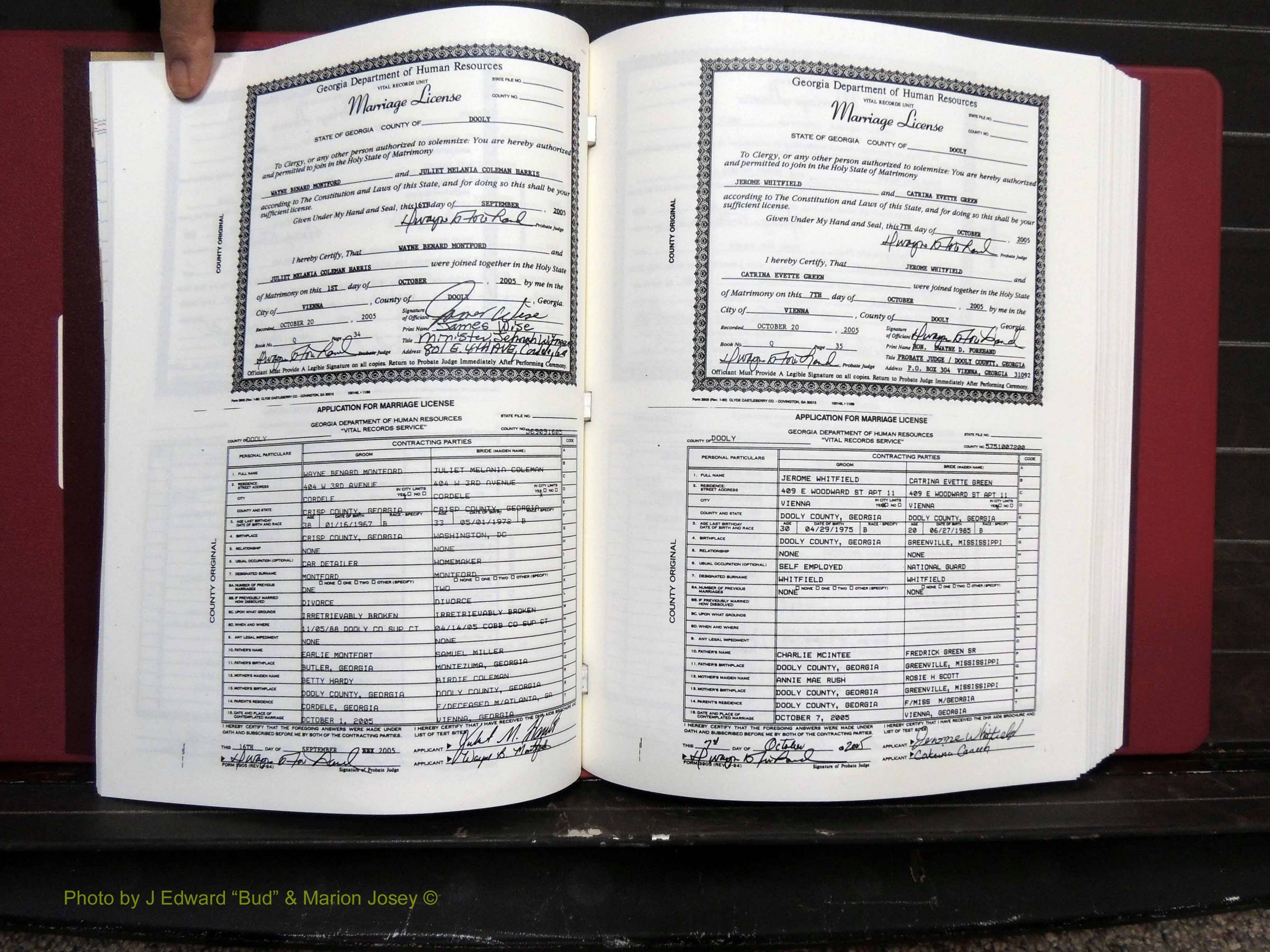 Dooly Co, GA, Marriages, Book, Q, 2005-2010 pg (146).JPG